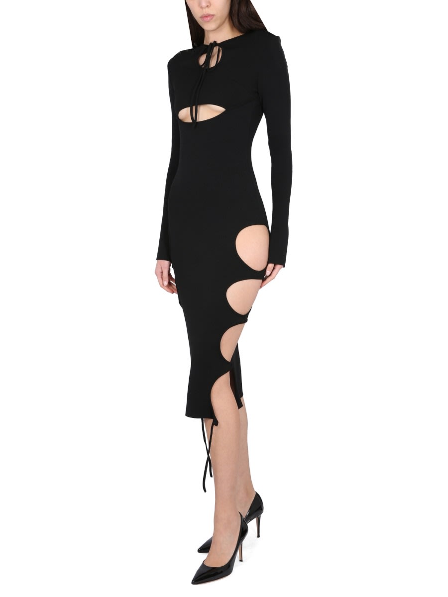 Andreädamo Midi Dress With Cut-out Details In Black