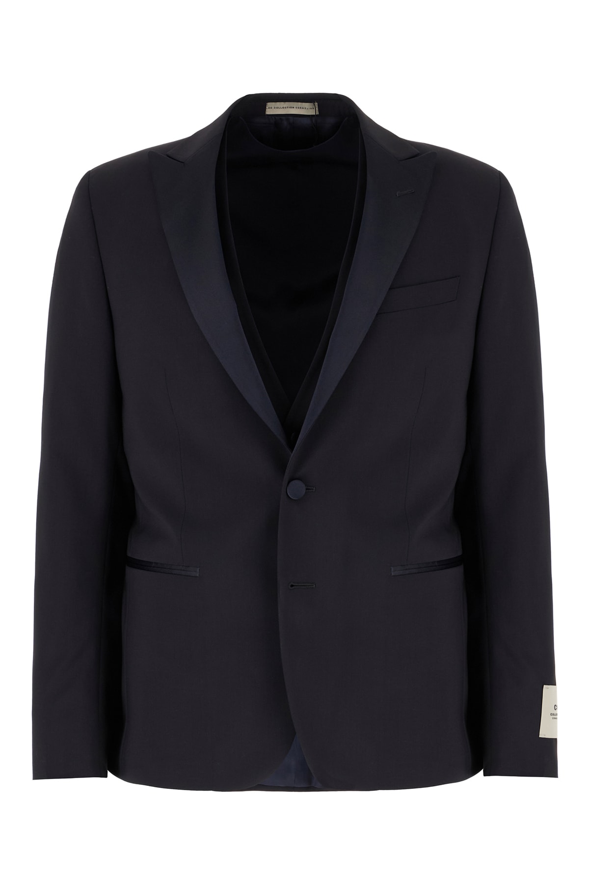 Corneliani Black Stretch Wool Suit In Black