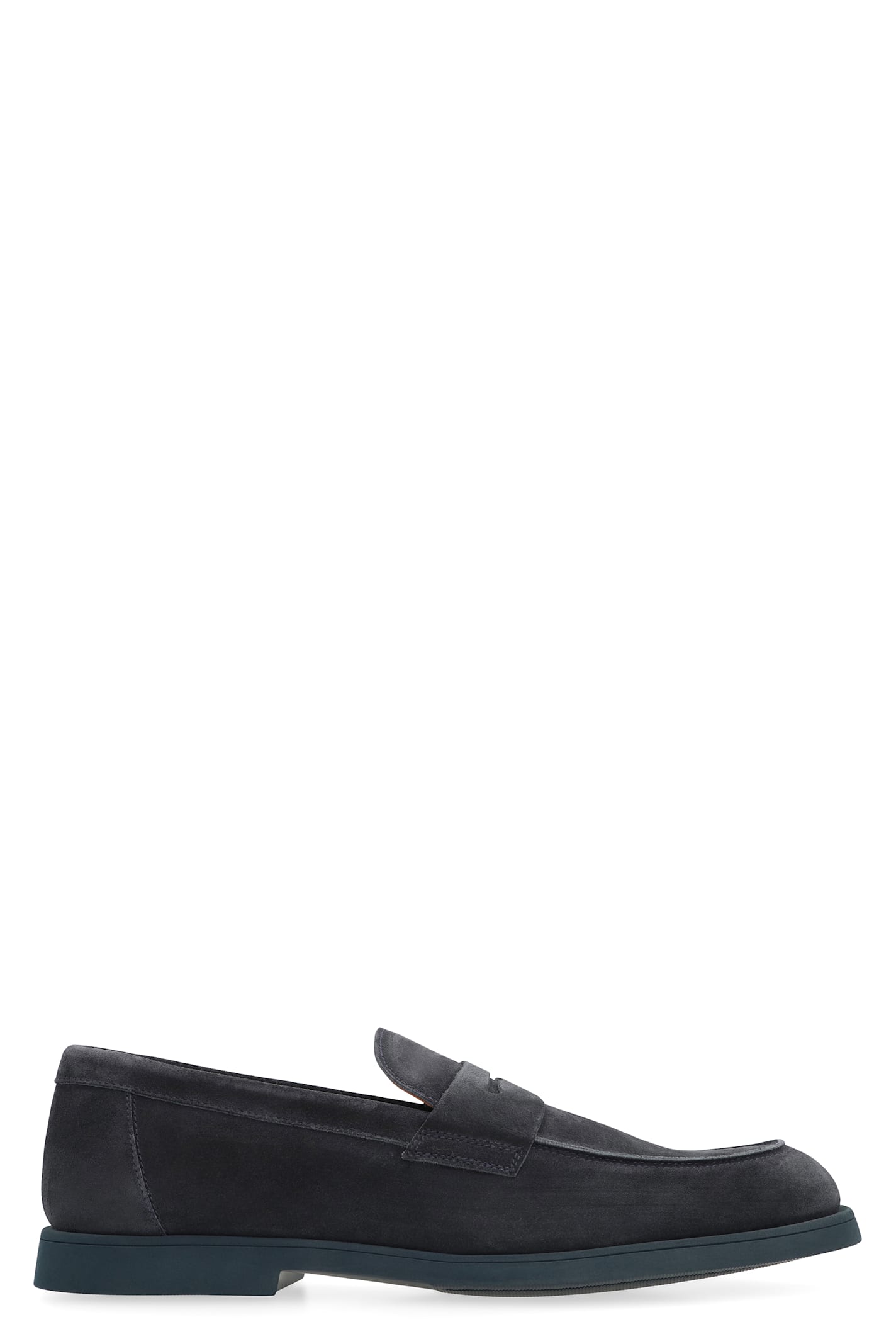Doucal's 'standford' Black Slip-on Loafers In Blue