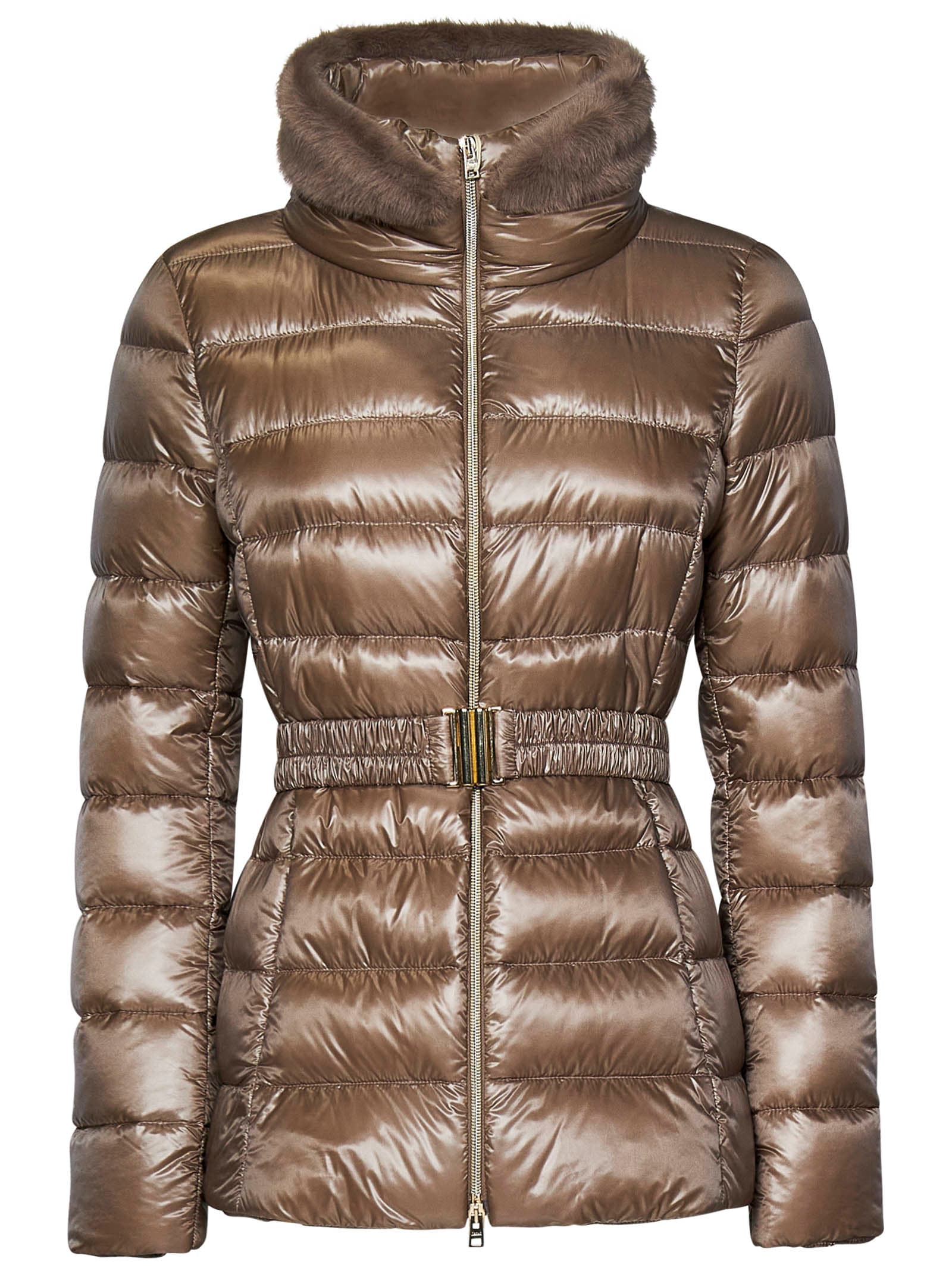 Shop Herno Claudia Down Jacket In Dove Grey