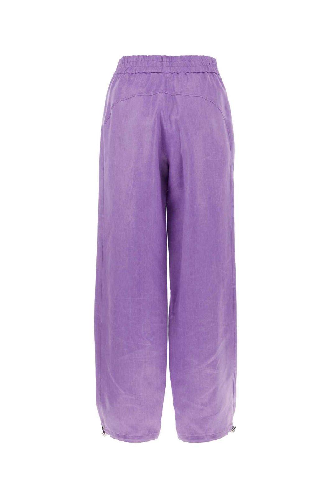 Shop Jw Anderson High-shine Wide-leg Trousers In Purple