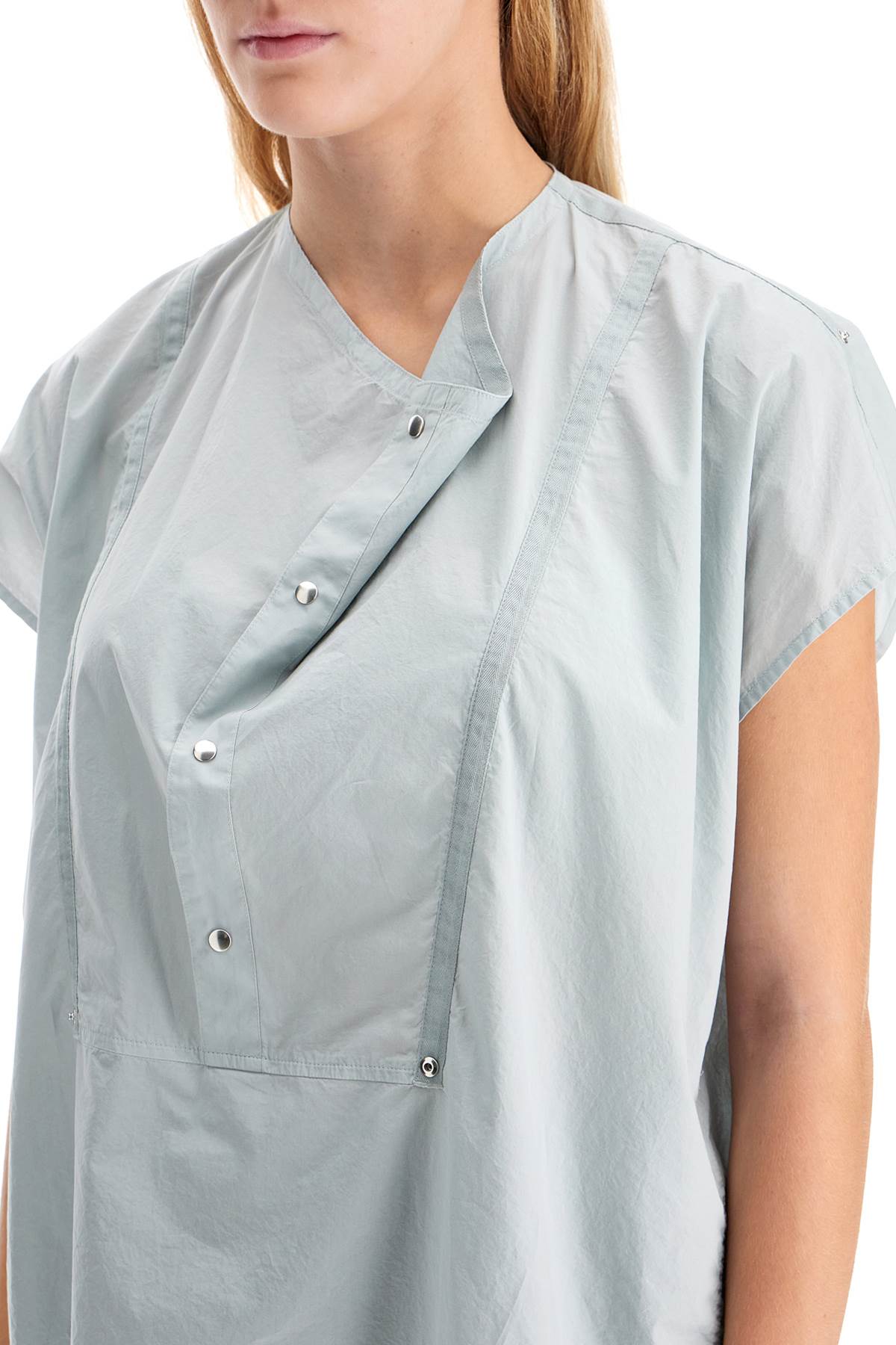 Shop Lemaire Blouse With Draped Neckline And In Cloud Grey (grey)