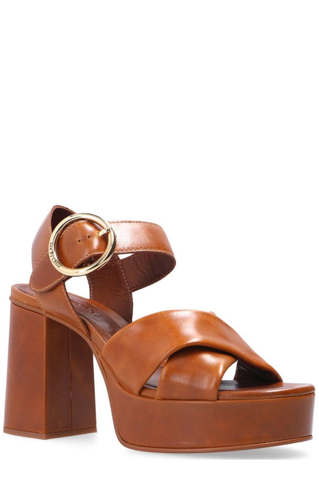 Shop See By Chloé Lyna Platform Sandals In Tan