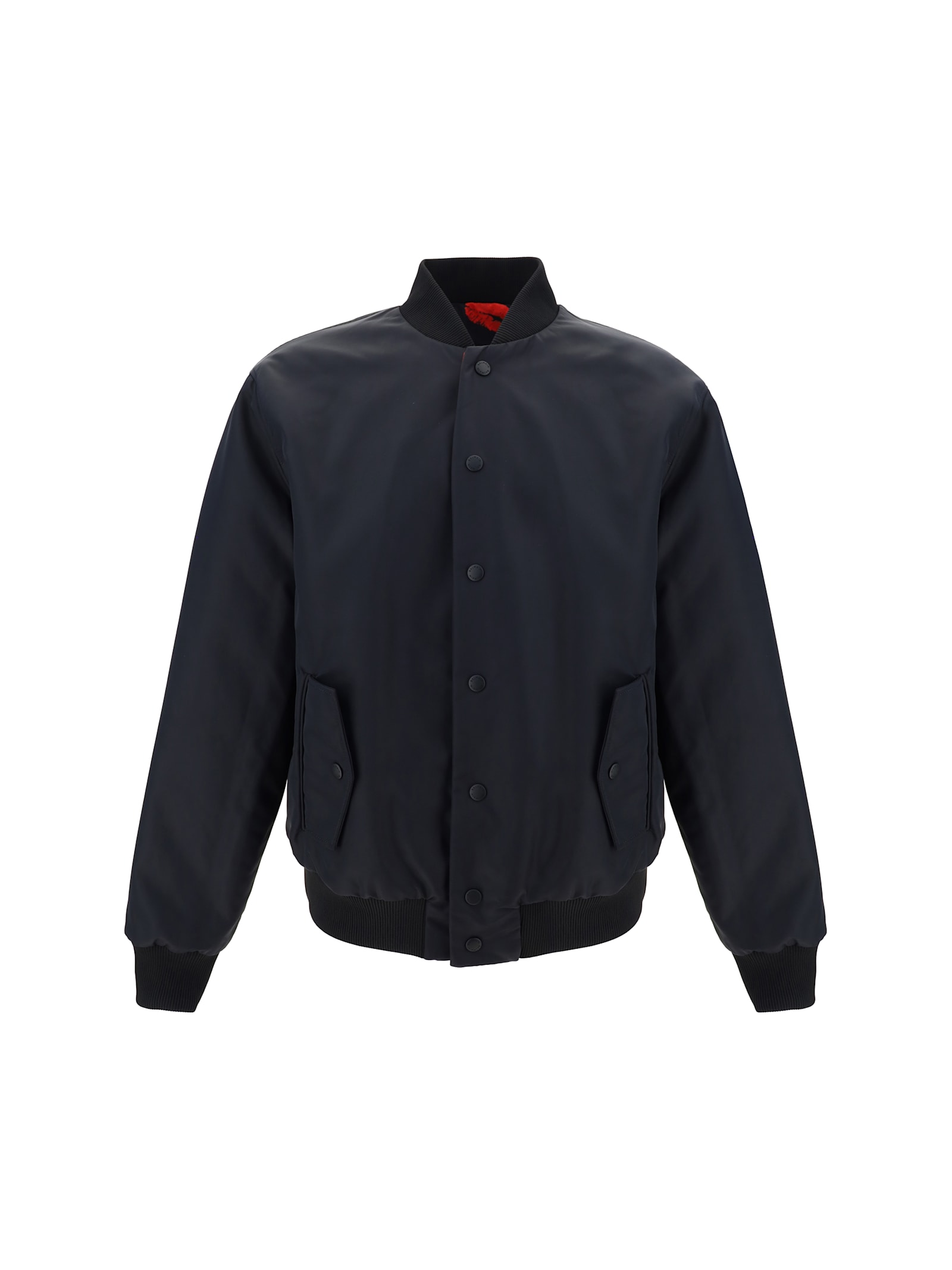 Shop Balmain Reversible Bomber Jacket In Emf Noir/rouge Vif