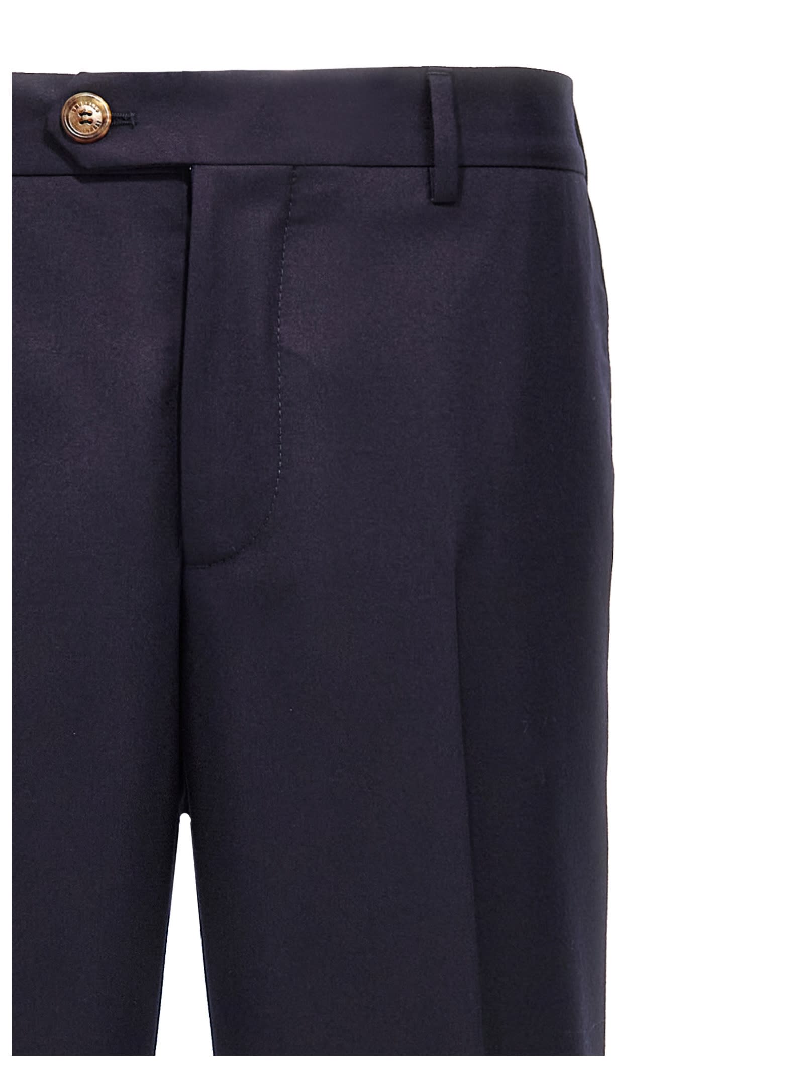 Shop Brunello Cucinelli Smart Pants In Blue