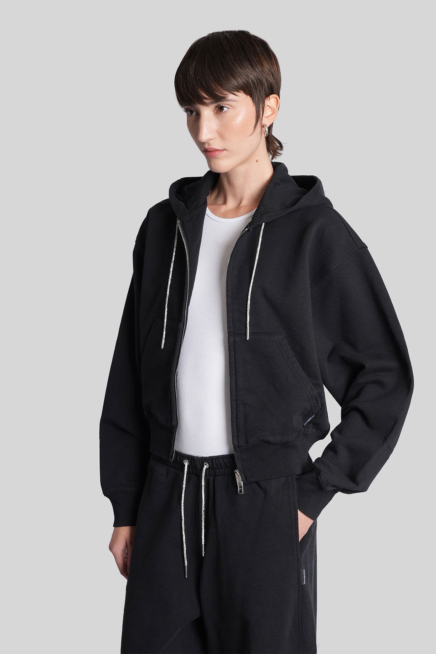 Alexander Wang Sweatshirt In Black Cotton In Black