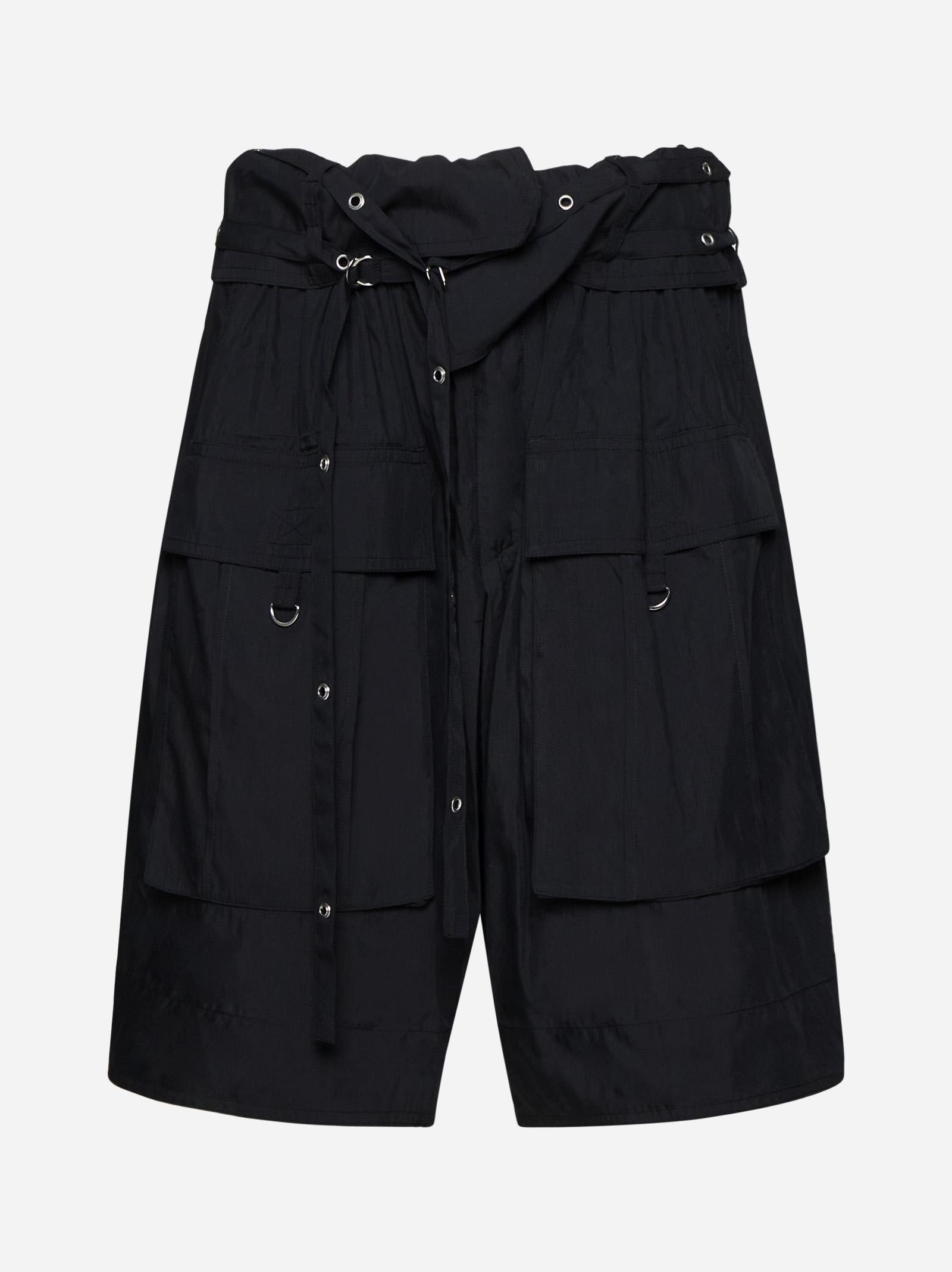 Shop Isabel Marant Heidi Lyocell-blend Cargo Shorts In Faded Black