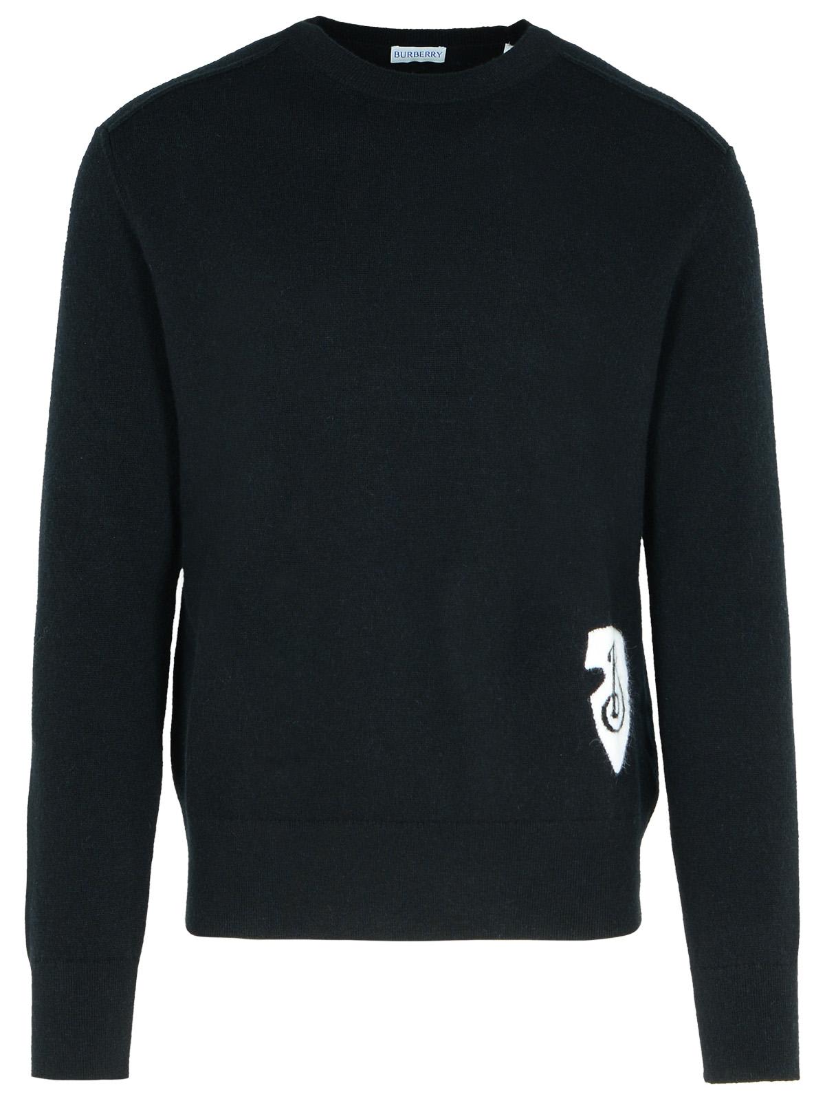 Shop Burberry Black Alpaca Blend Sweatshirt