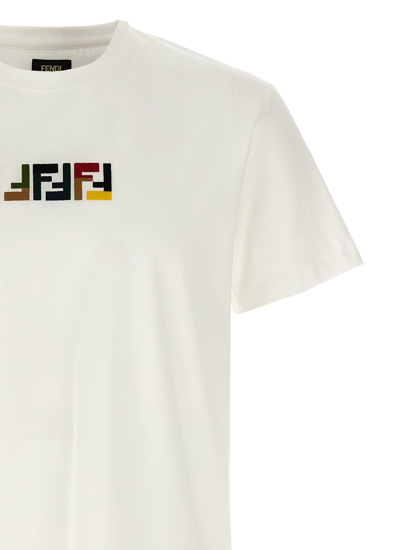 Shop Fendi Triple Ff T-shirt In White