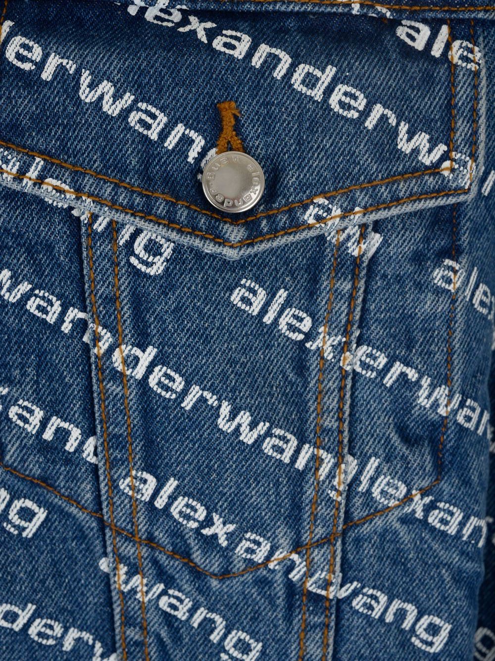 Shop Alexander Wang All Over Logo Denim Jacket