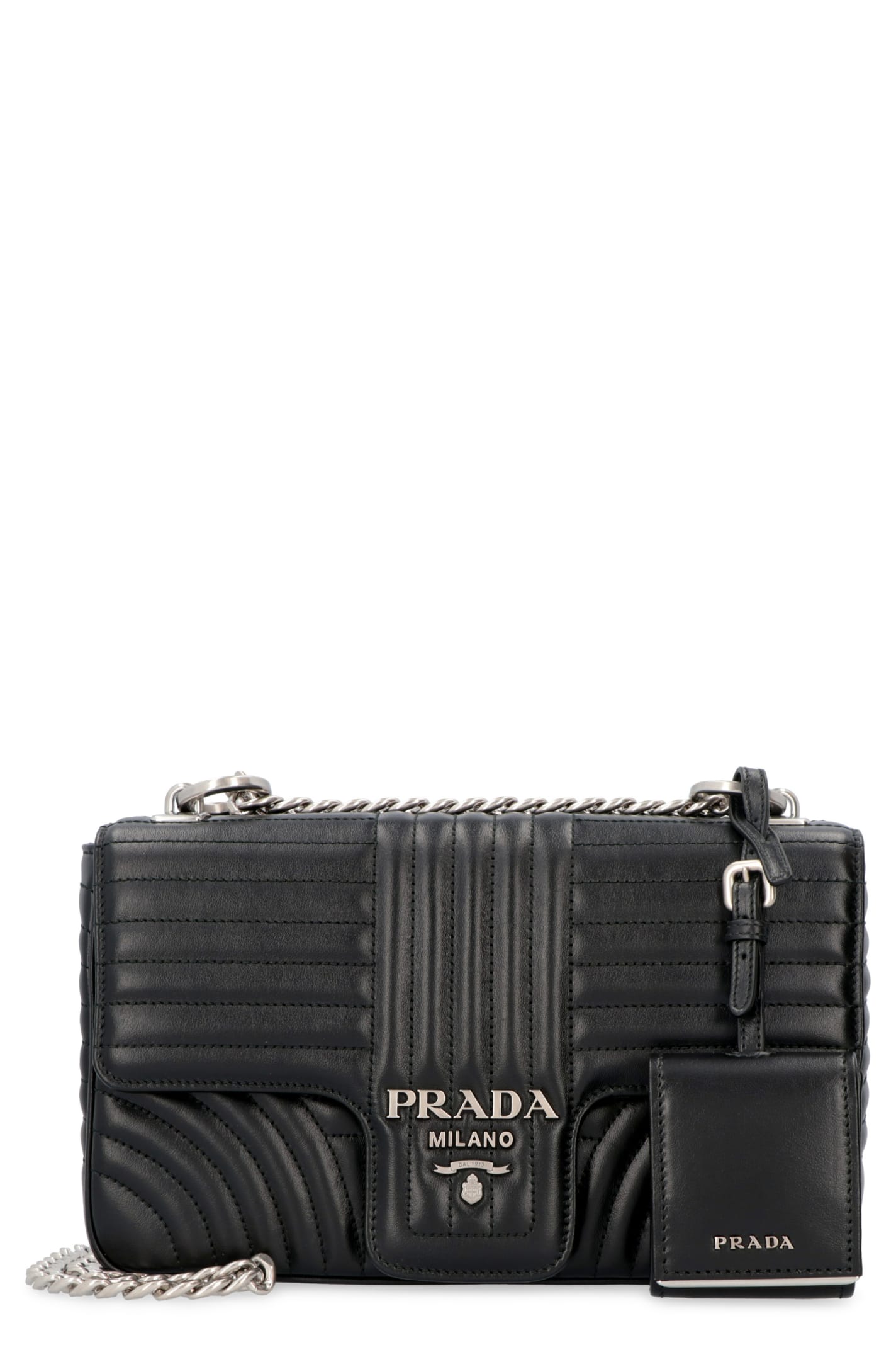 Prada Diagramme Quilted Leather Shoulder Bag | ModeSens