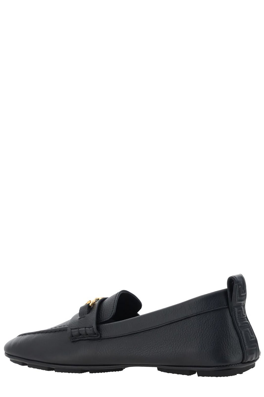 Shop Versace Villa Slip-on Loafers In Nero