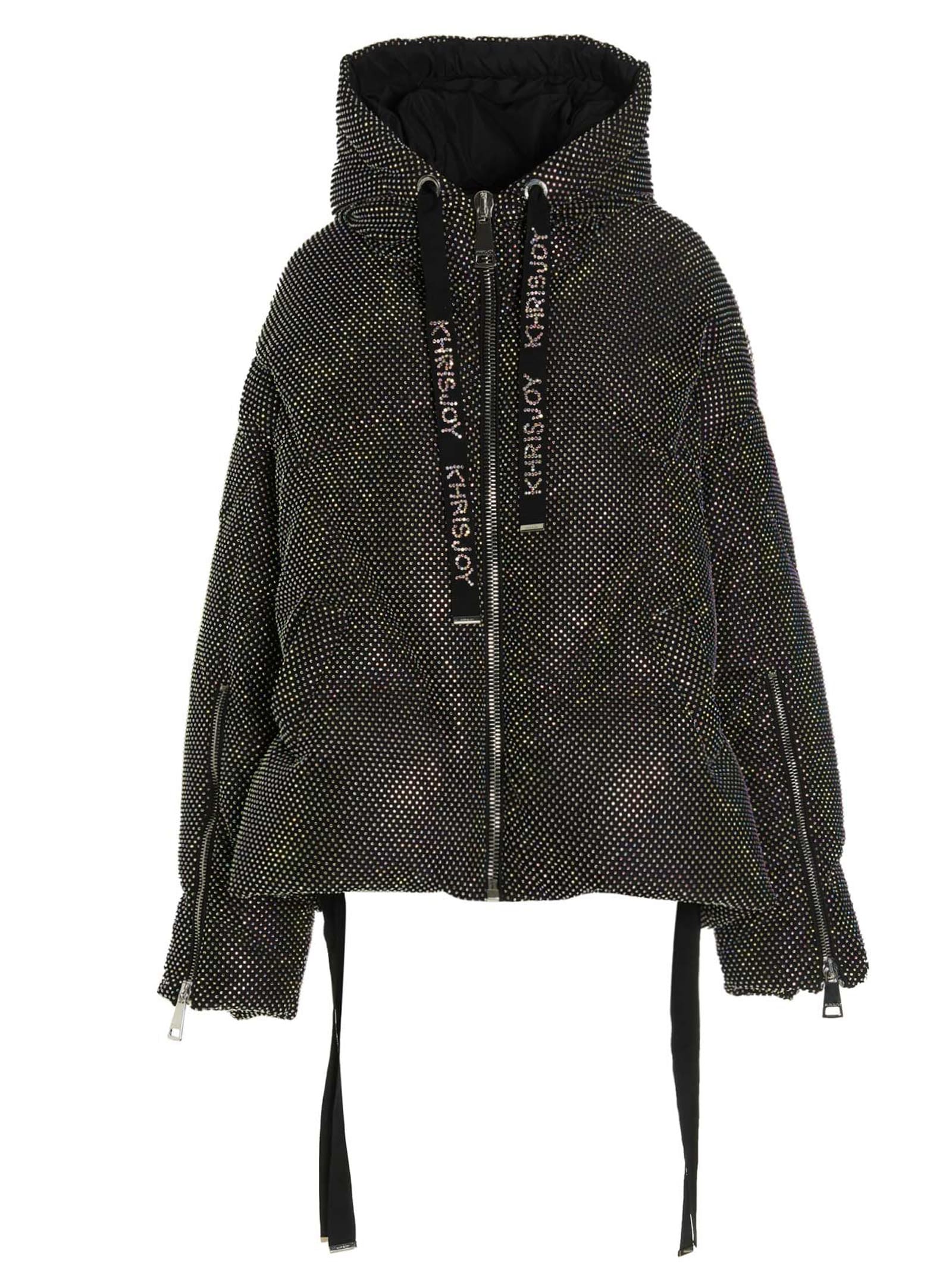 Khrisjoy mesh Midi Hooded Puffer Jacket