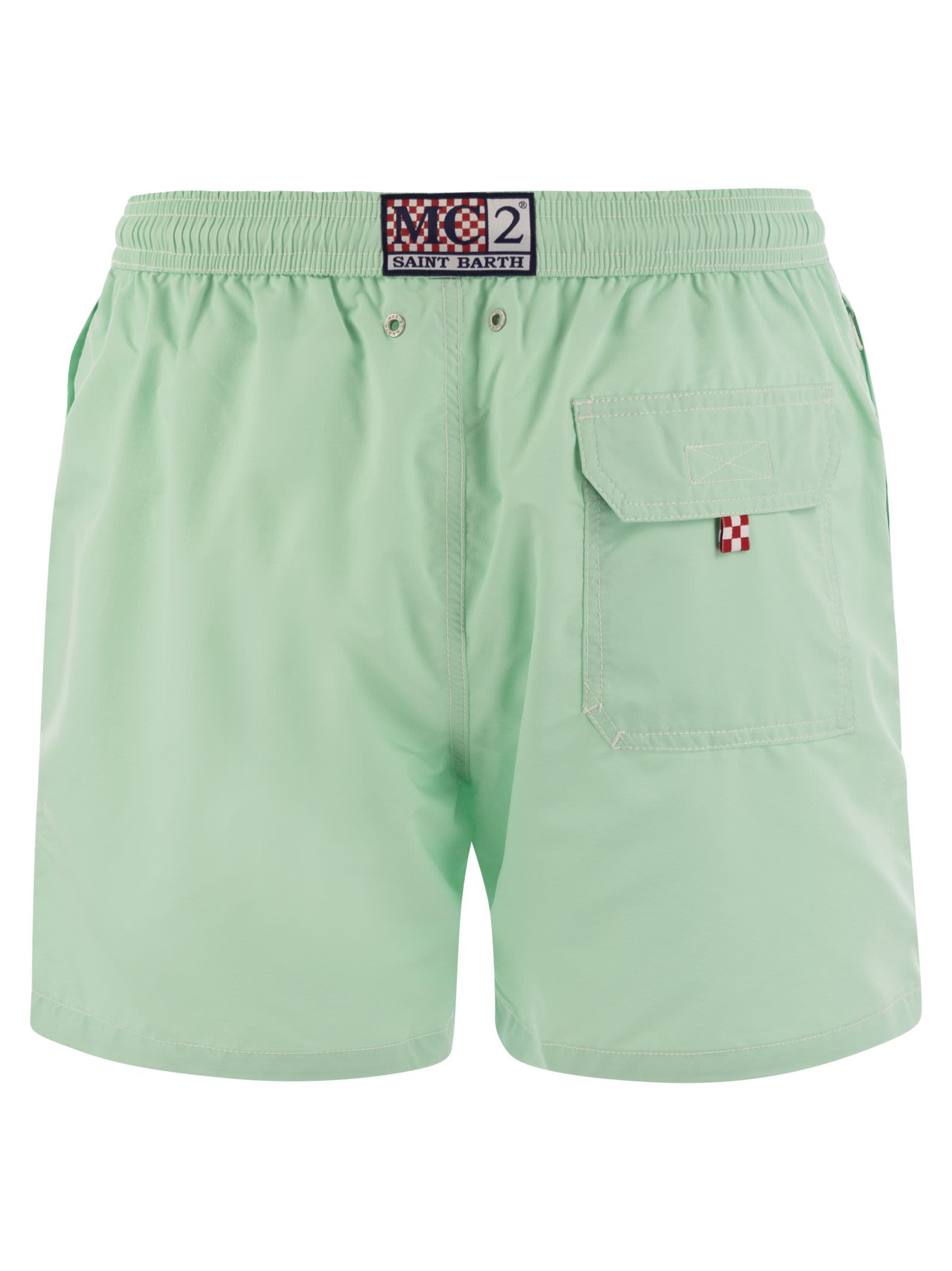 Shop Mc2 Saint Barth Patmos - Beach Shorts In Mint