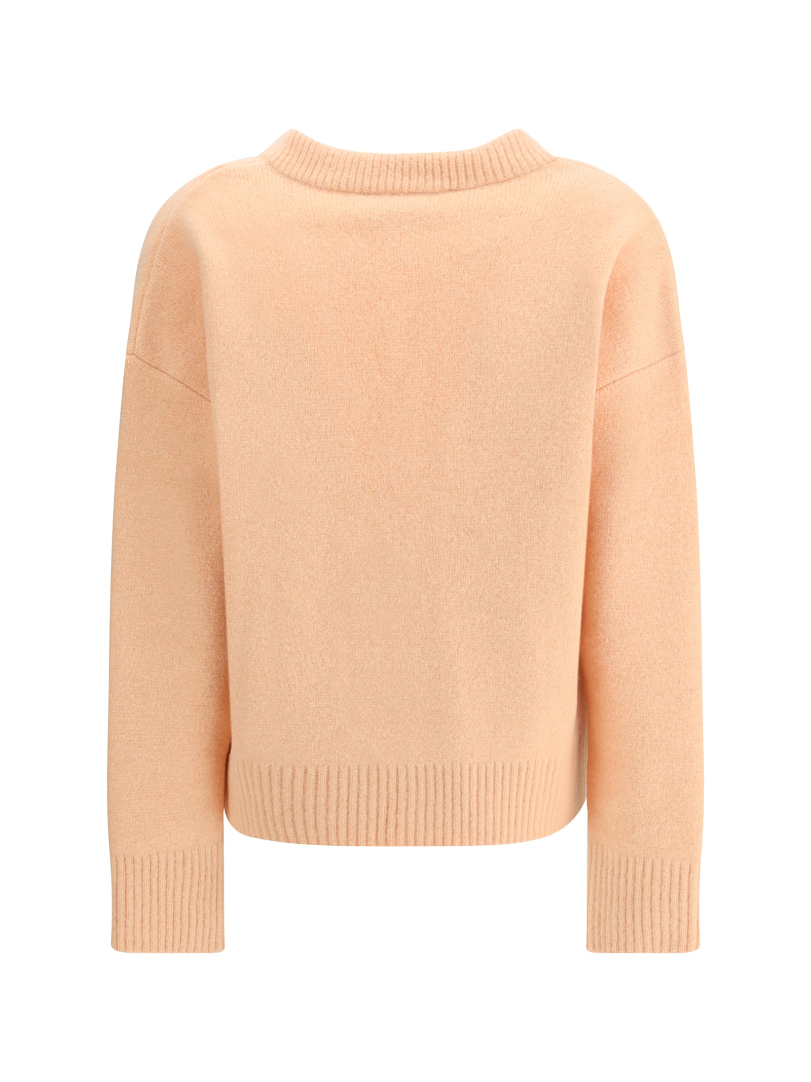 Ami Alexandre Mattiussi Ami Paris Women Alpaca Ami De Coeur Cardigan In Orange