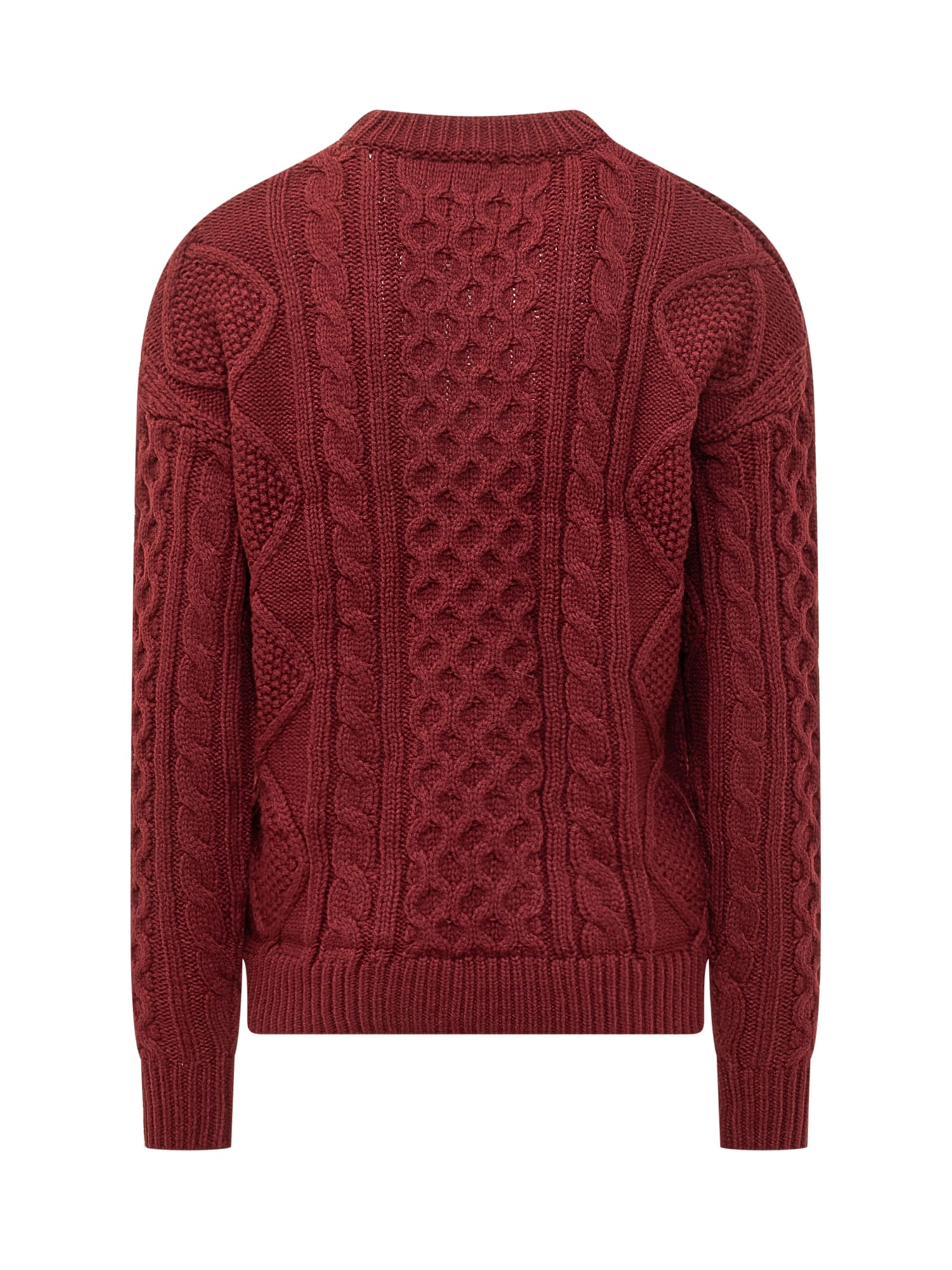 Shop Gcds Sweater With Logo In Bordeaux