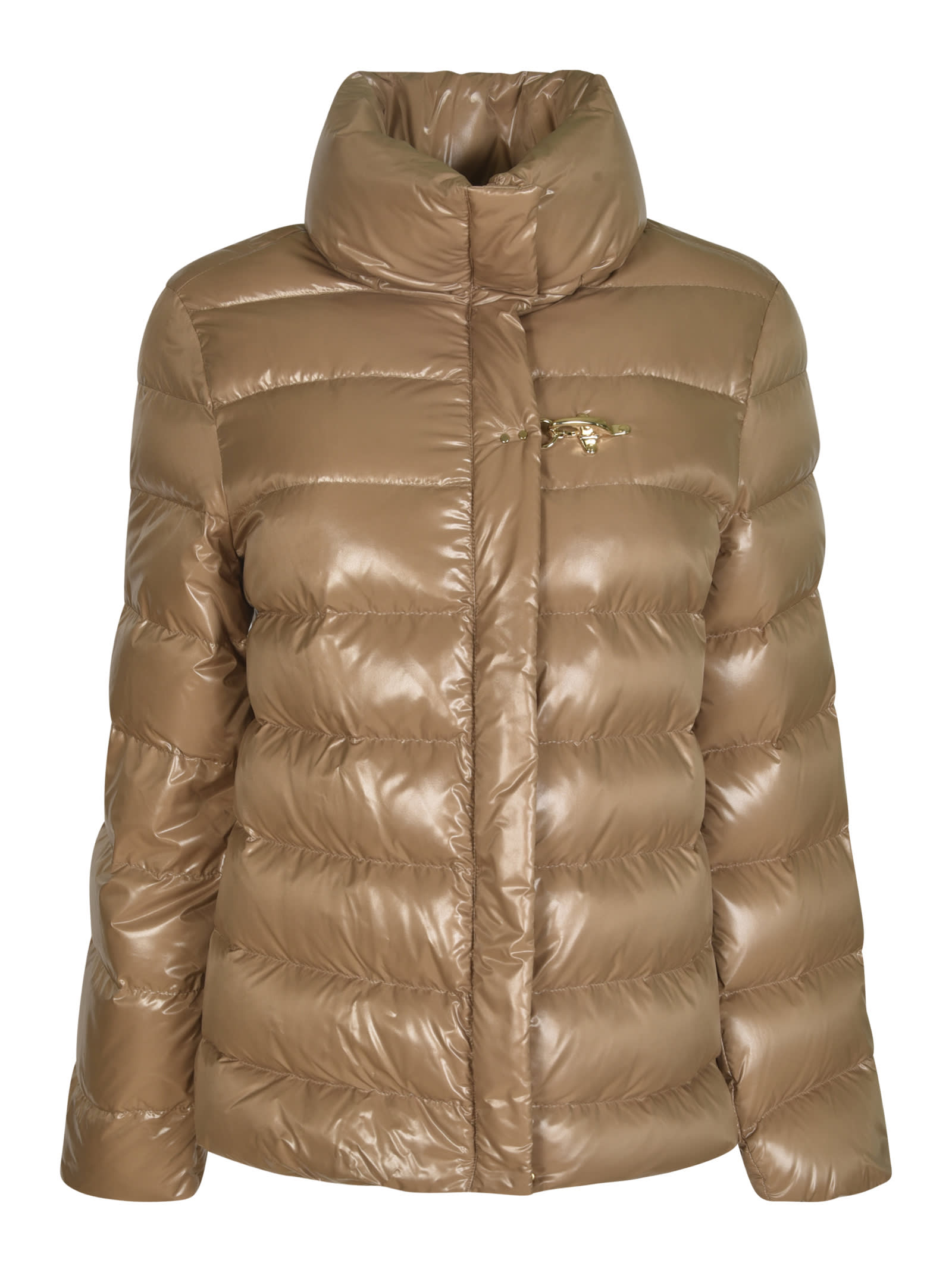 Shop Fay High-neck Shiny Padded Jacket In C804