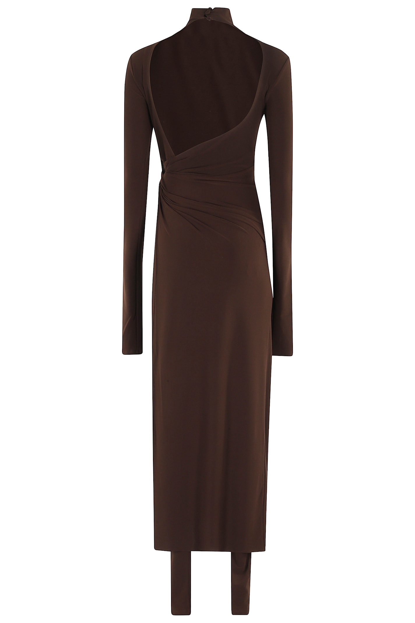 The Andamane Tessa Turtleneck Openback Jumpsuit In Brown