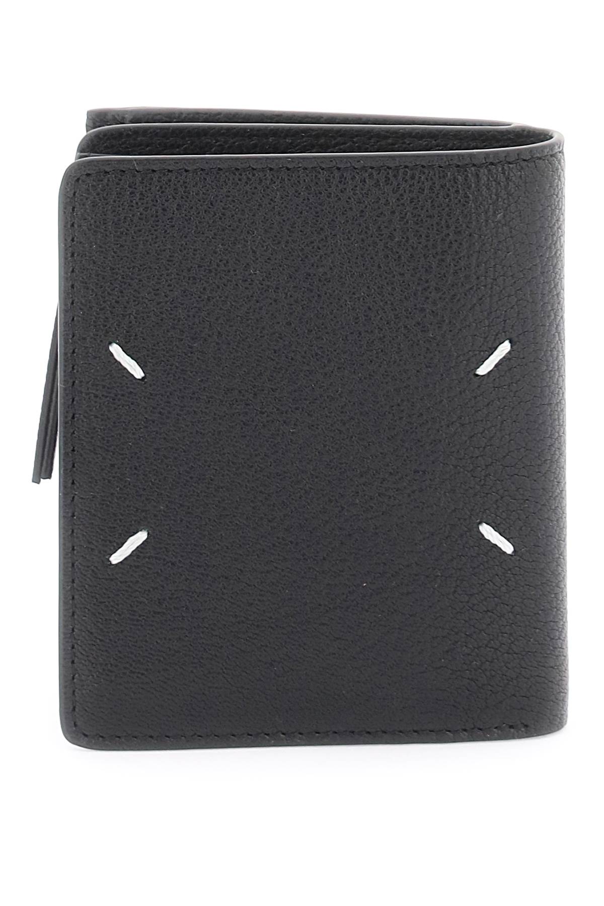 Maison Margiela Bi-fold Wallet With Contrast Stitching In Black