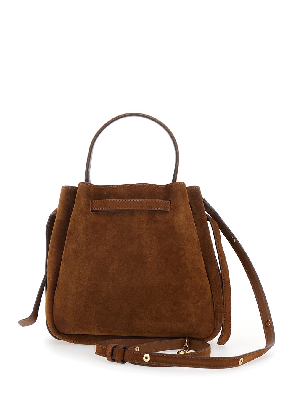 Tory Burch Romy Suede Bucket Bag In Brown