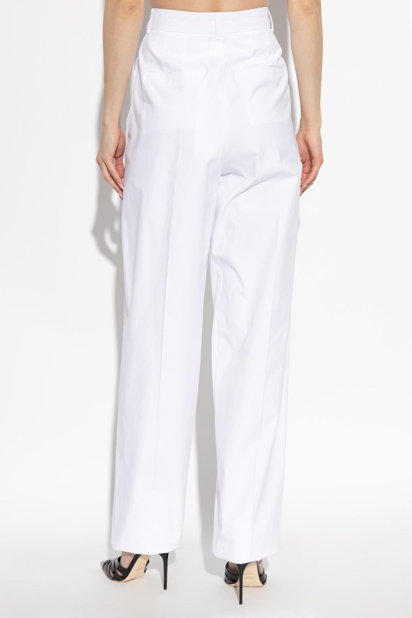 Sportmax Cotton Trousers With Pleated Design And Pockets
