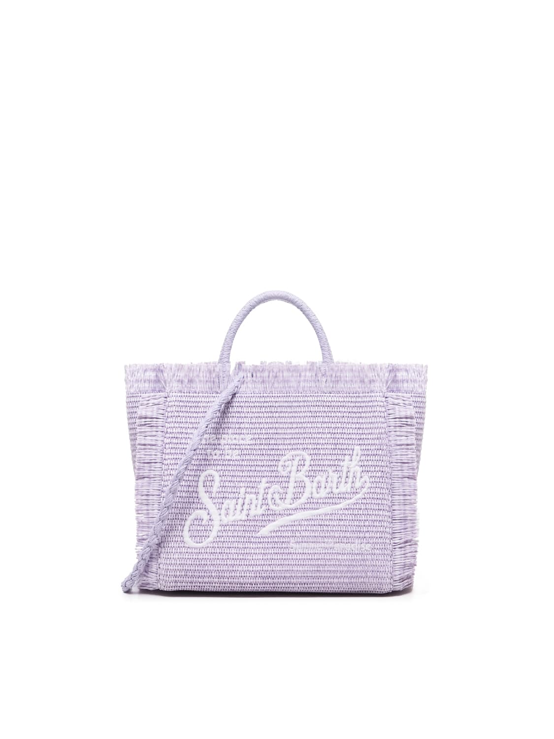 Shop Mc2 Saint Barth Colette Bag With Fringes In Lilac
