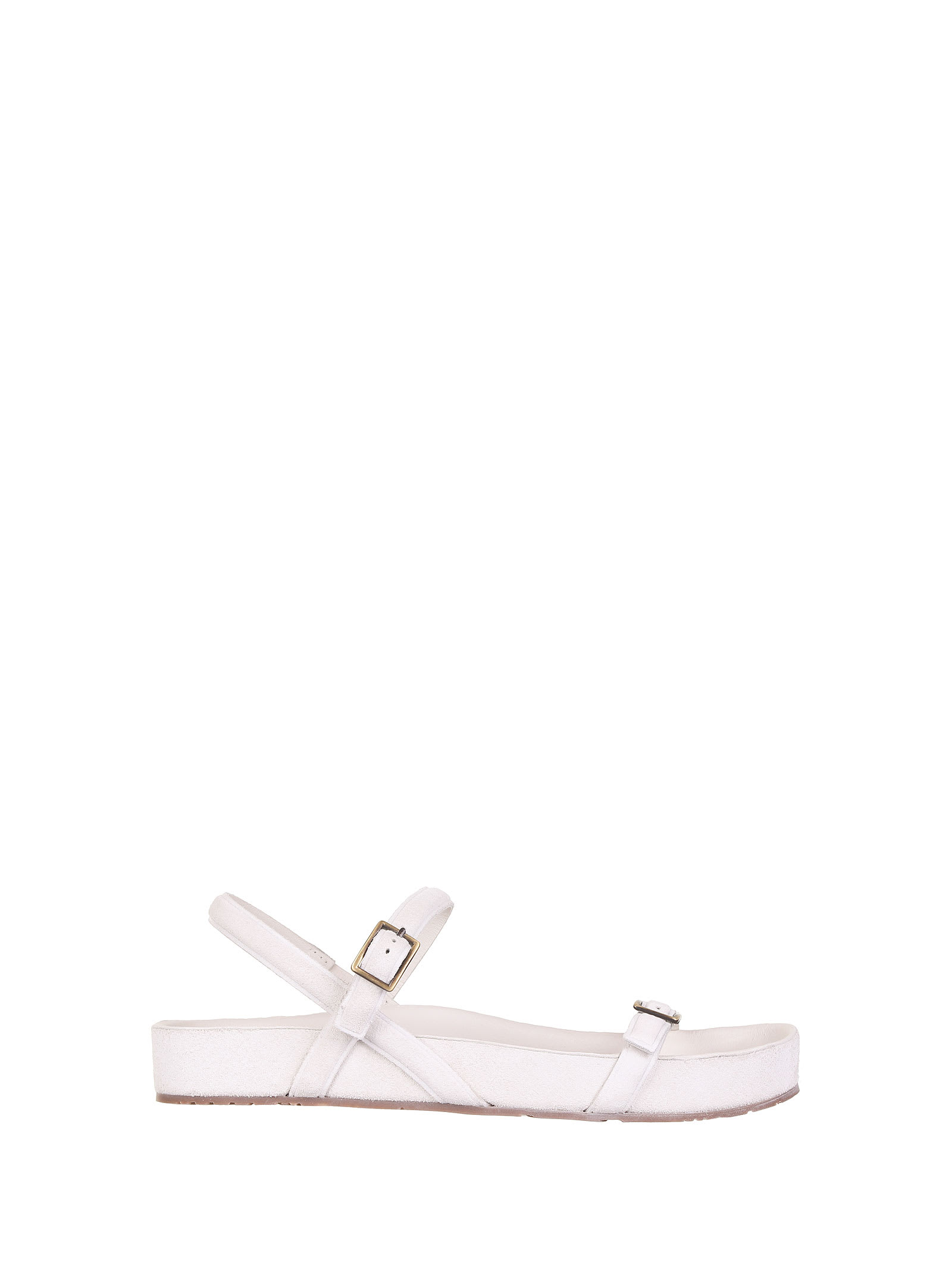 Pedro Garcia Sandal With Buckles In White Suede