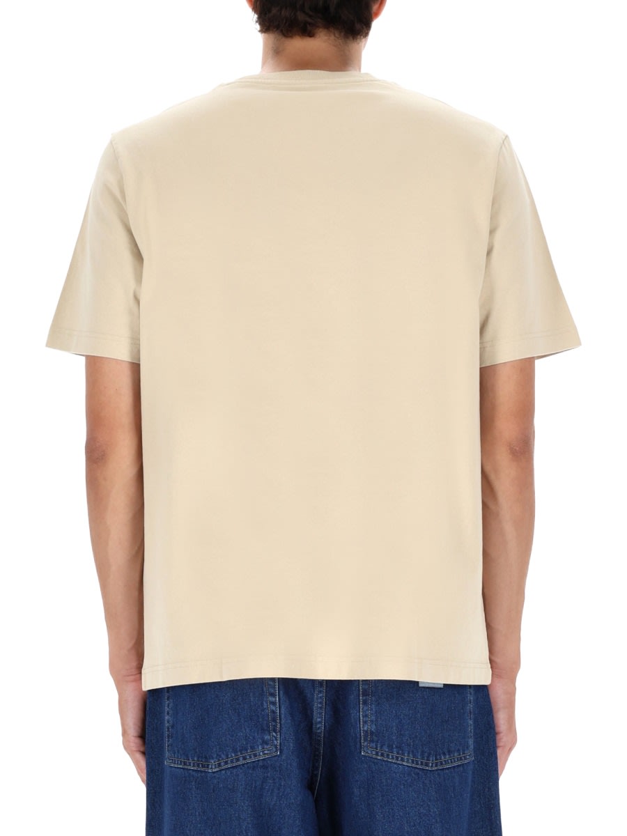 Maison Kitsuné Crew Neck Short Sleeve Relaxed Fit T-shirt In Neutral