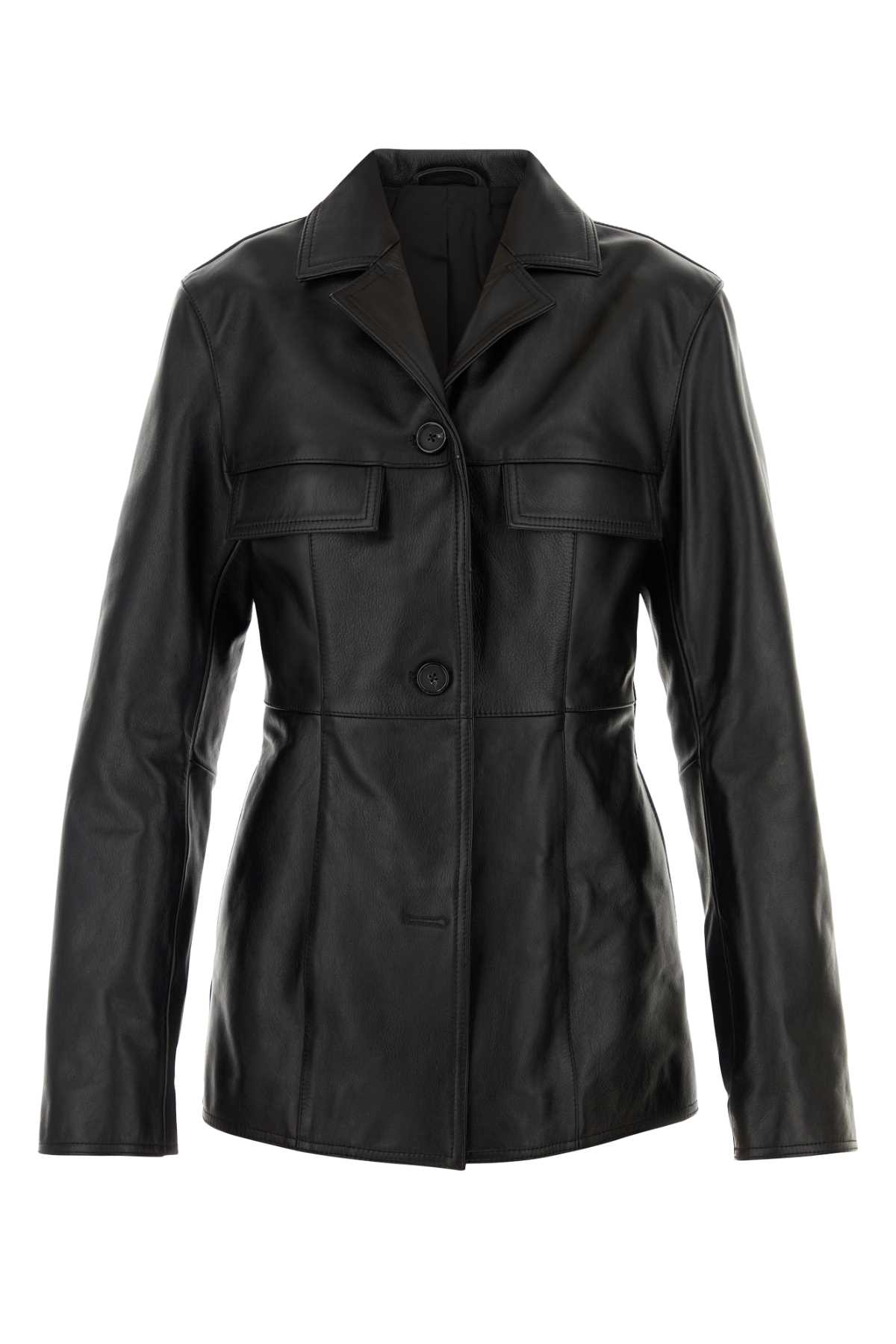 Totême Black Leather Blazer