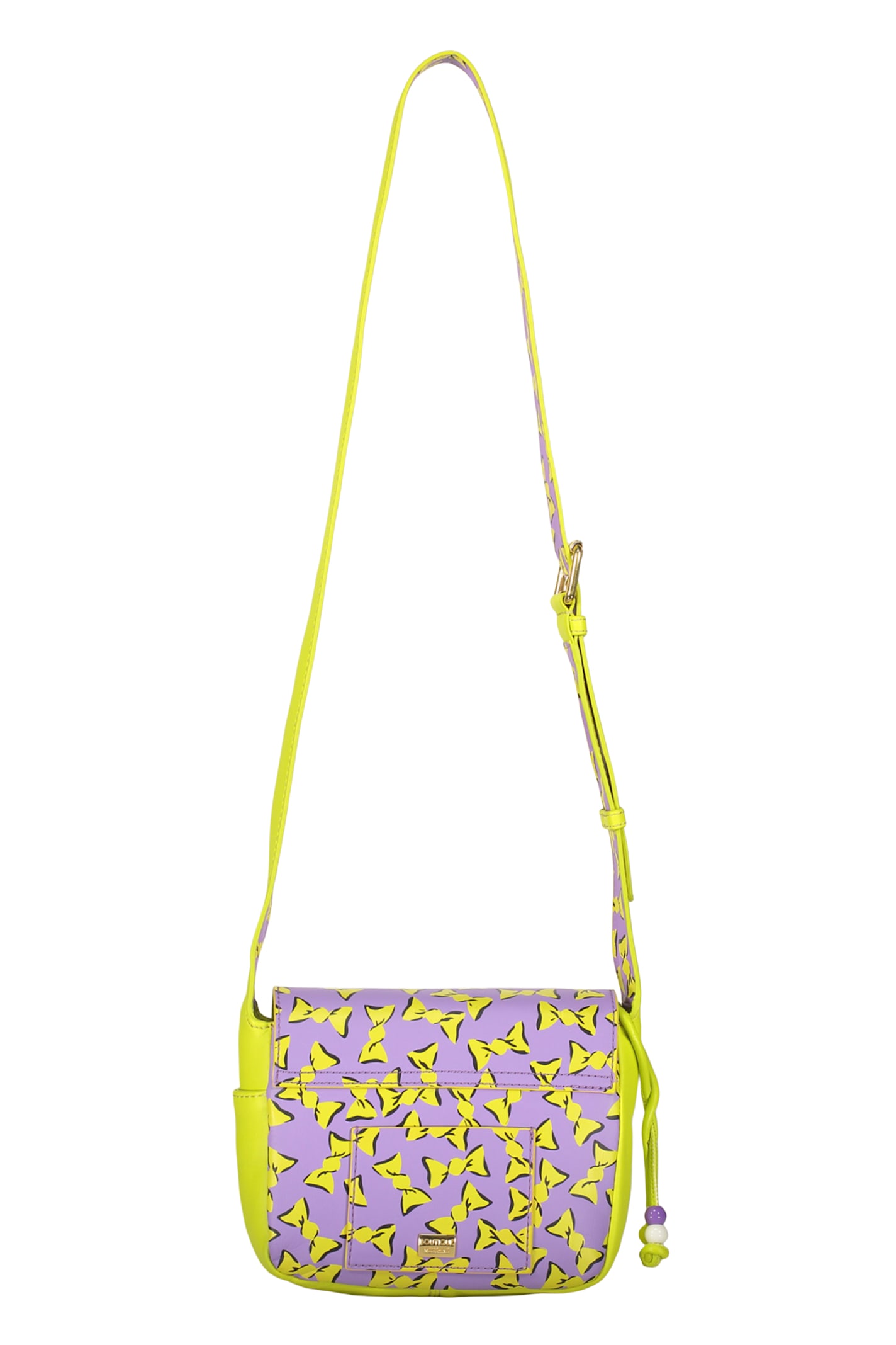 Moschino Printed Crossbody Bag In Yellow