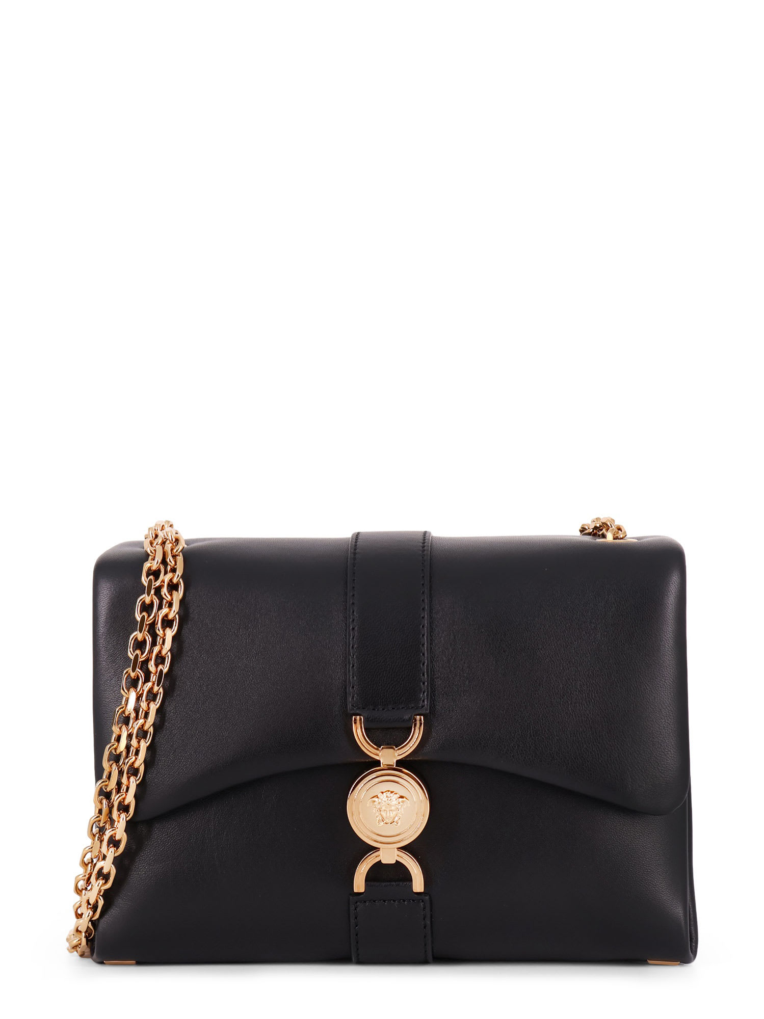 Shop Versace Kleio Shoulder Bag In Black