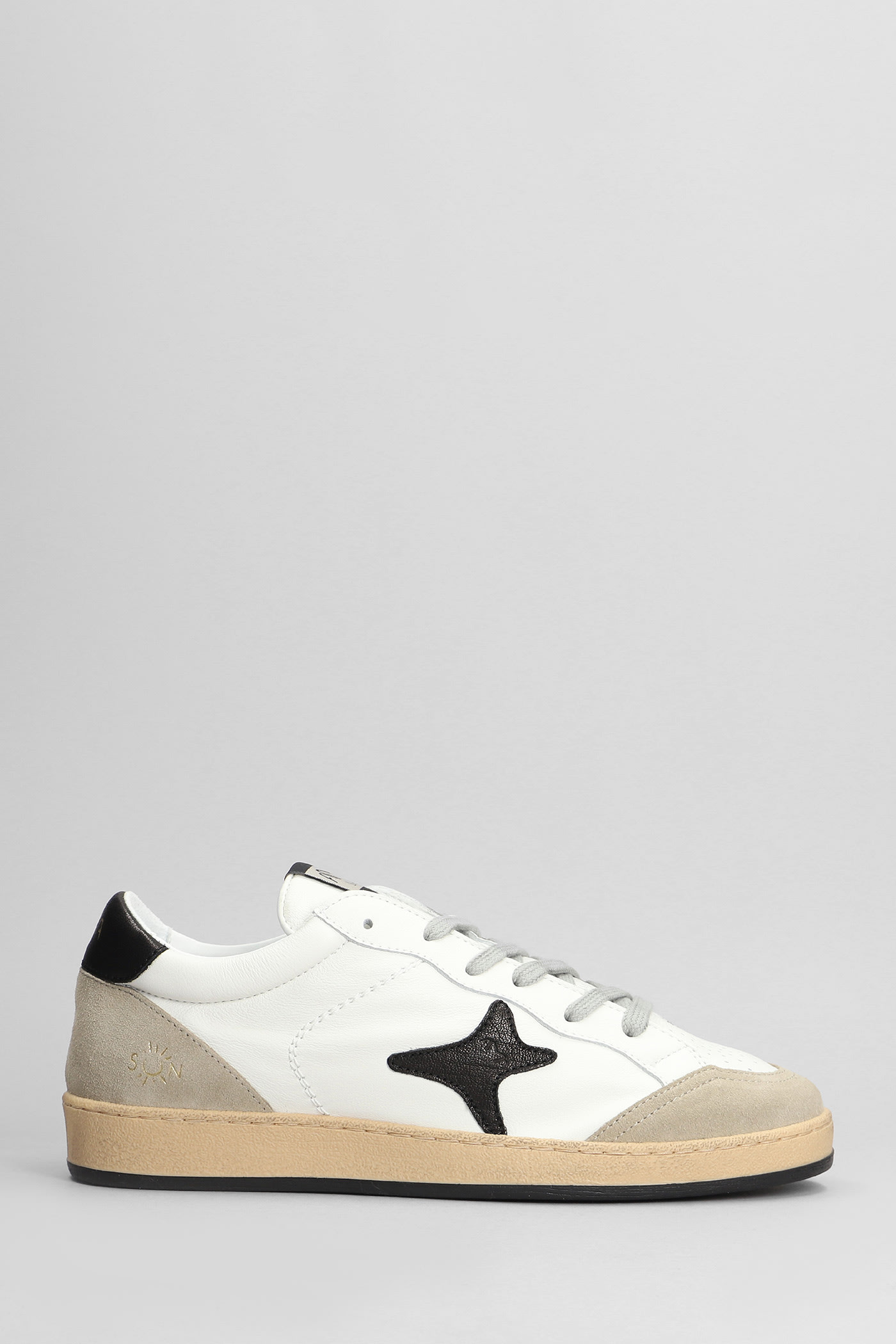 Shop Ama Brand Sneakers In White Suede And Leather