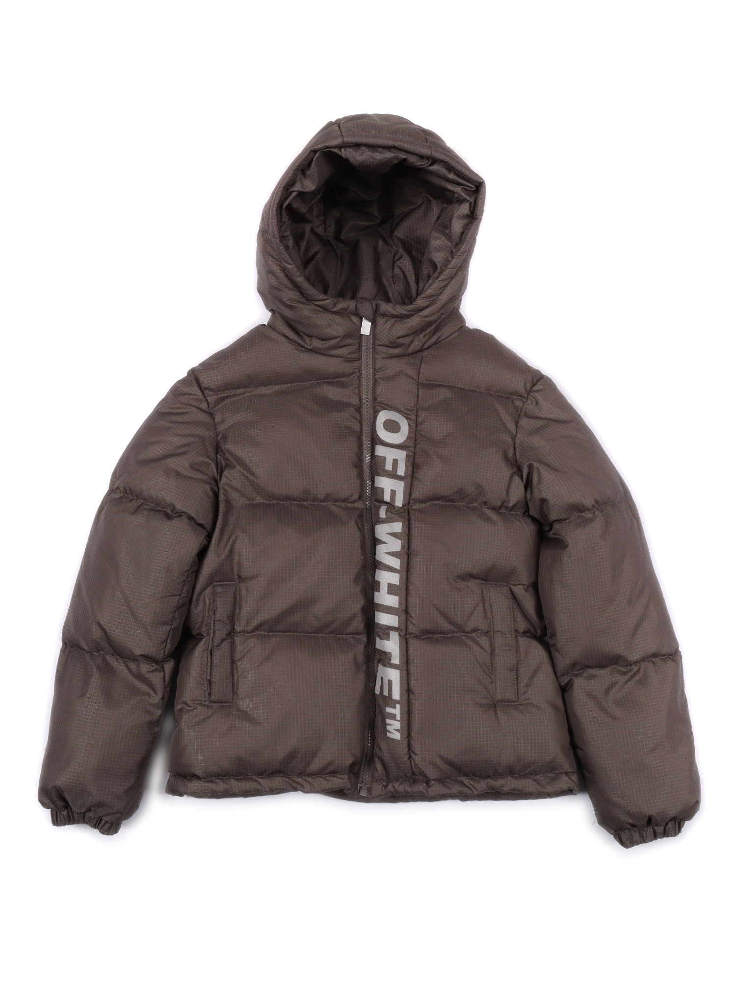 Off-white Off White Ripstop Puffer Dark Grey - Ref In Brown