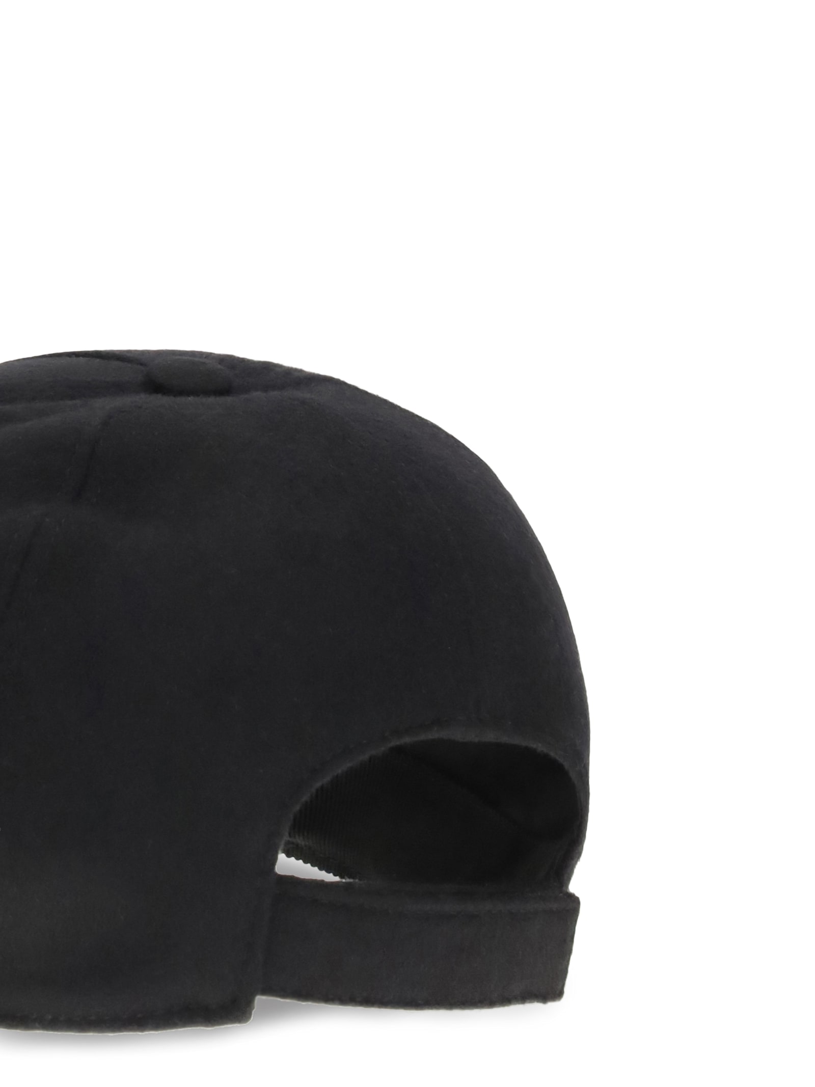 Fendi Wool And Cashmere Baseball Cap In Black