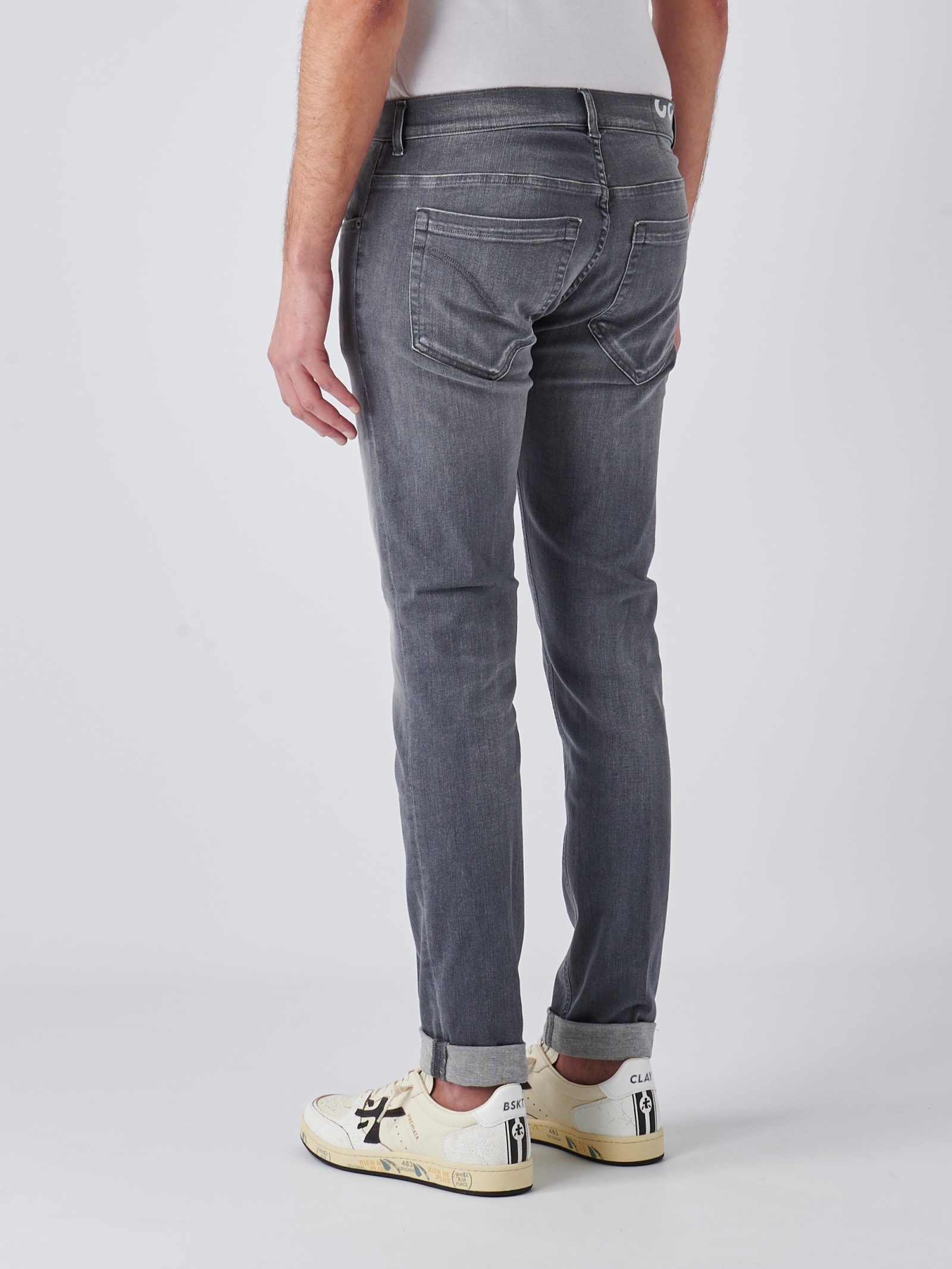 Shop Dondup Pantalone George 5 Tasche Jeans In Denim Grigio
