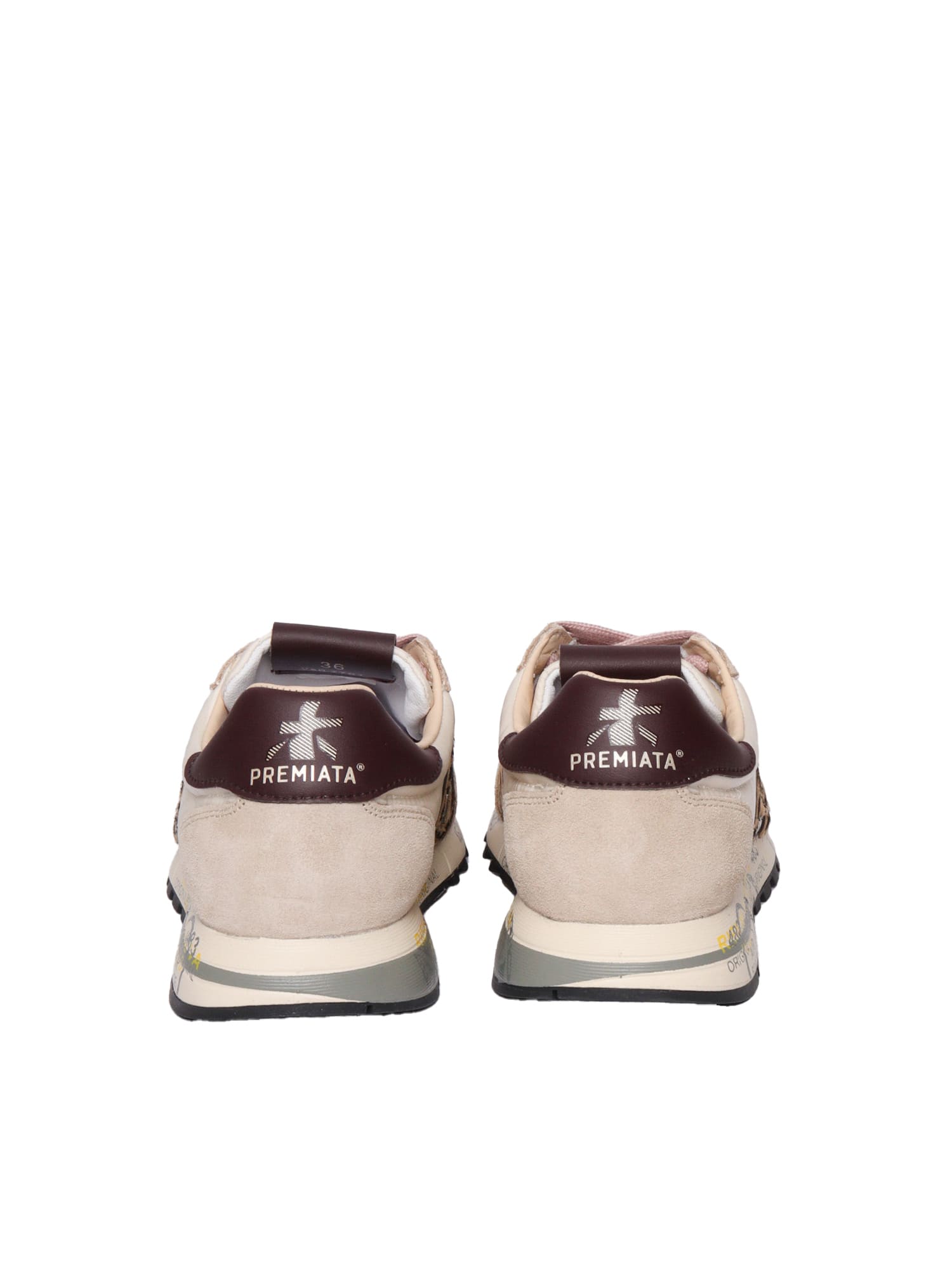 Premiata Versatile Sneakers With Modern Calf Leather Overlays In Neutral