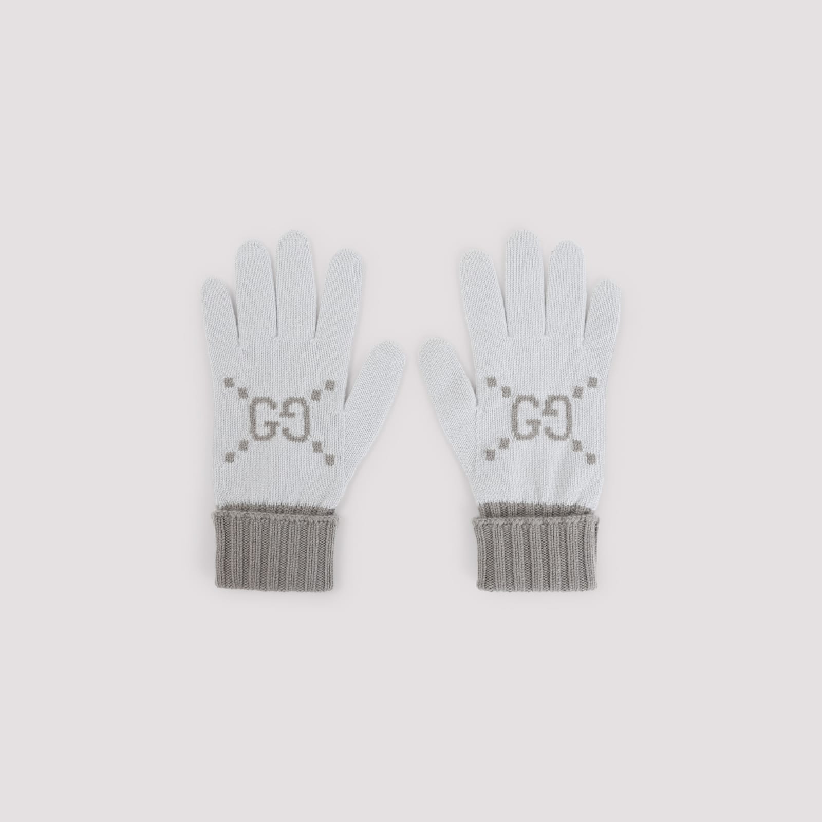 Gucci Gg-jacquard Gloves Knit In Gray