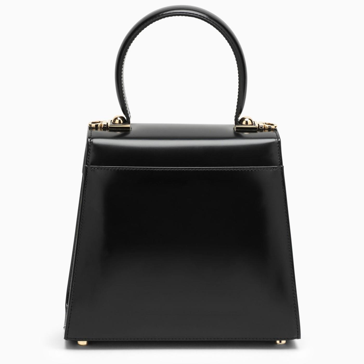 Ferragamo Iconic Black Top Handle Bag In Black