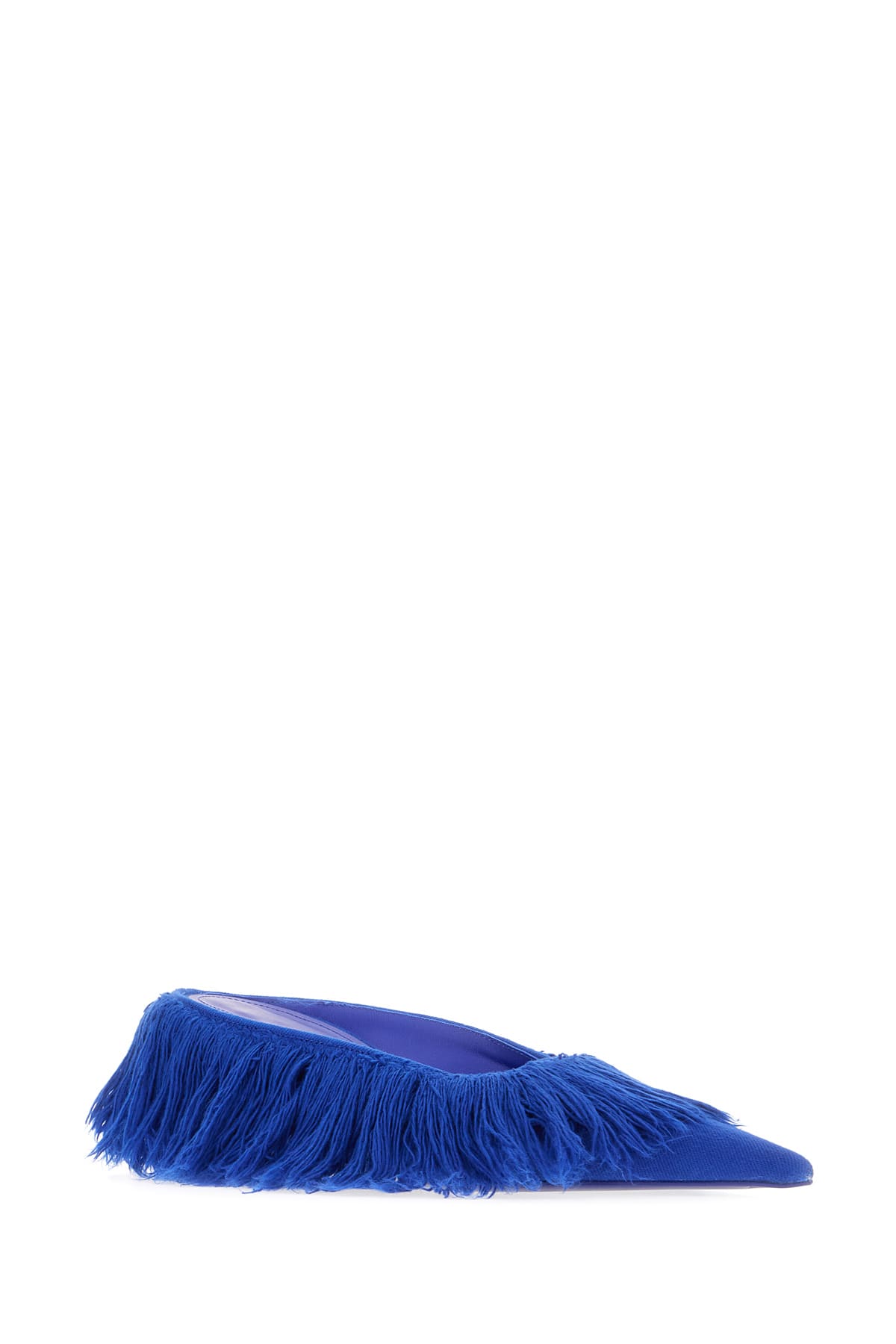 Ferragamo Fabric Mules With Fringe Detailing And Pointed Toe