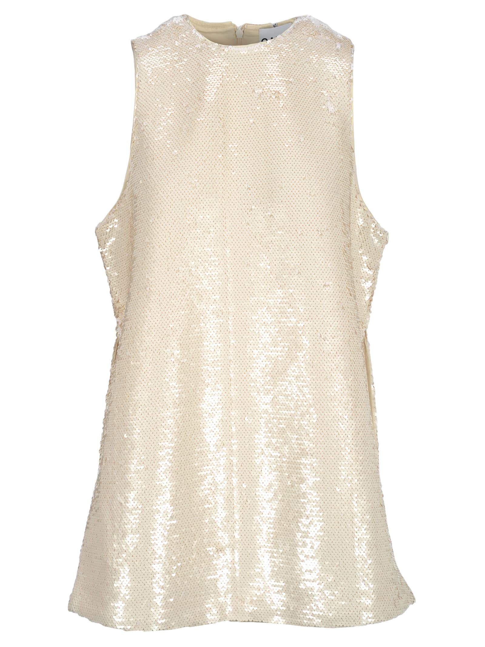ganni white sequin dress