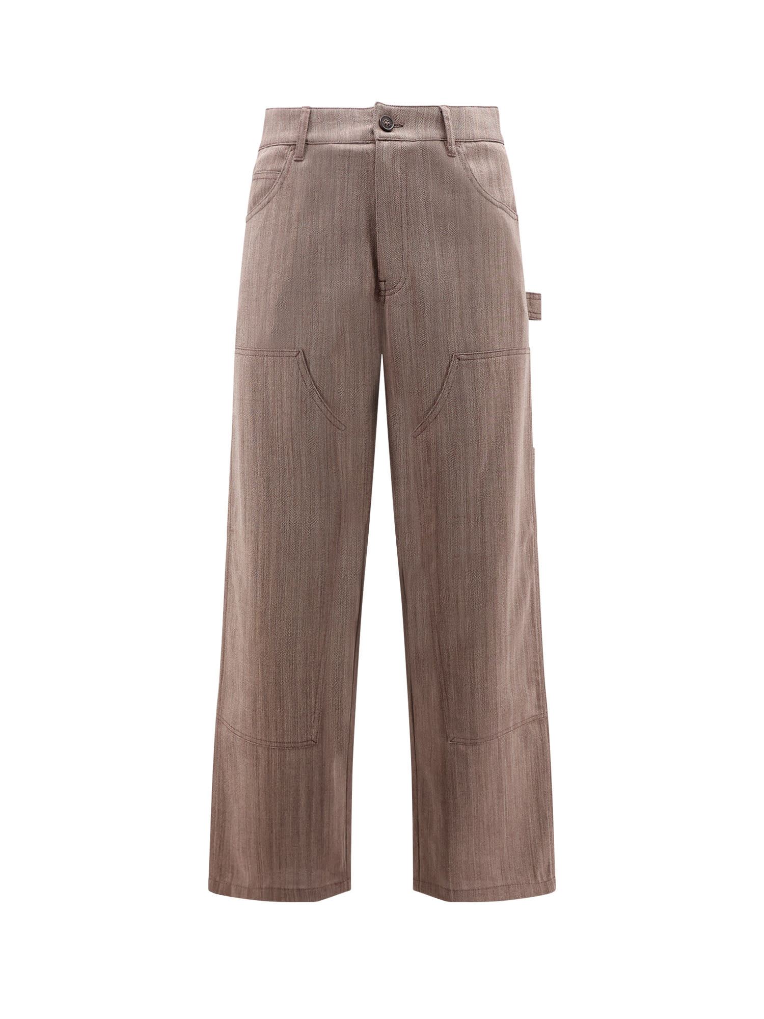 Golden Goose Marley Virgin Wool Blend Trousers In Burgundy