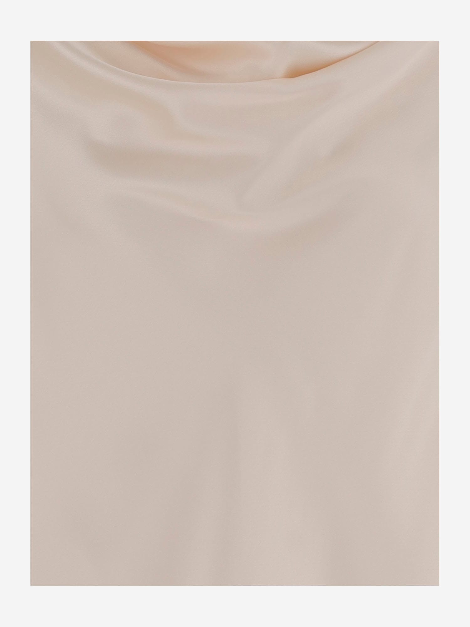 Sa Su Phi Beige Silk And Viscose Draped Top In Ivory