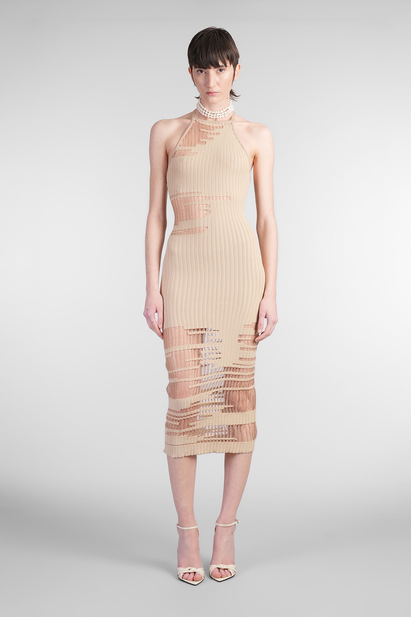 Cult Gaia Nodin In Beige Nylon In Brown