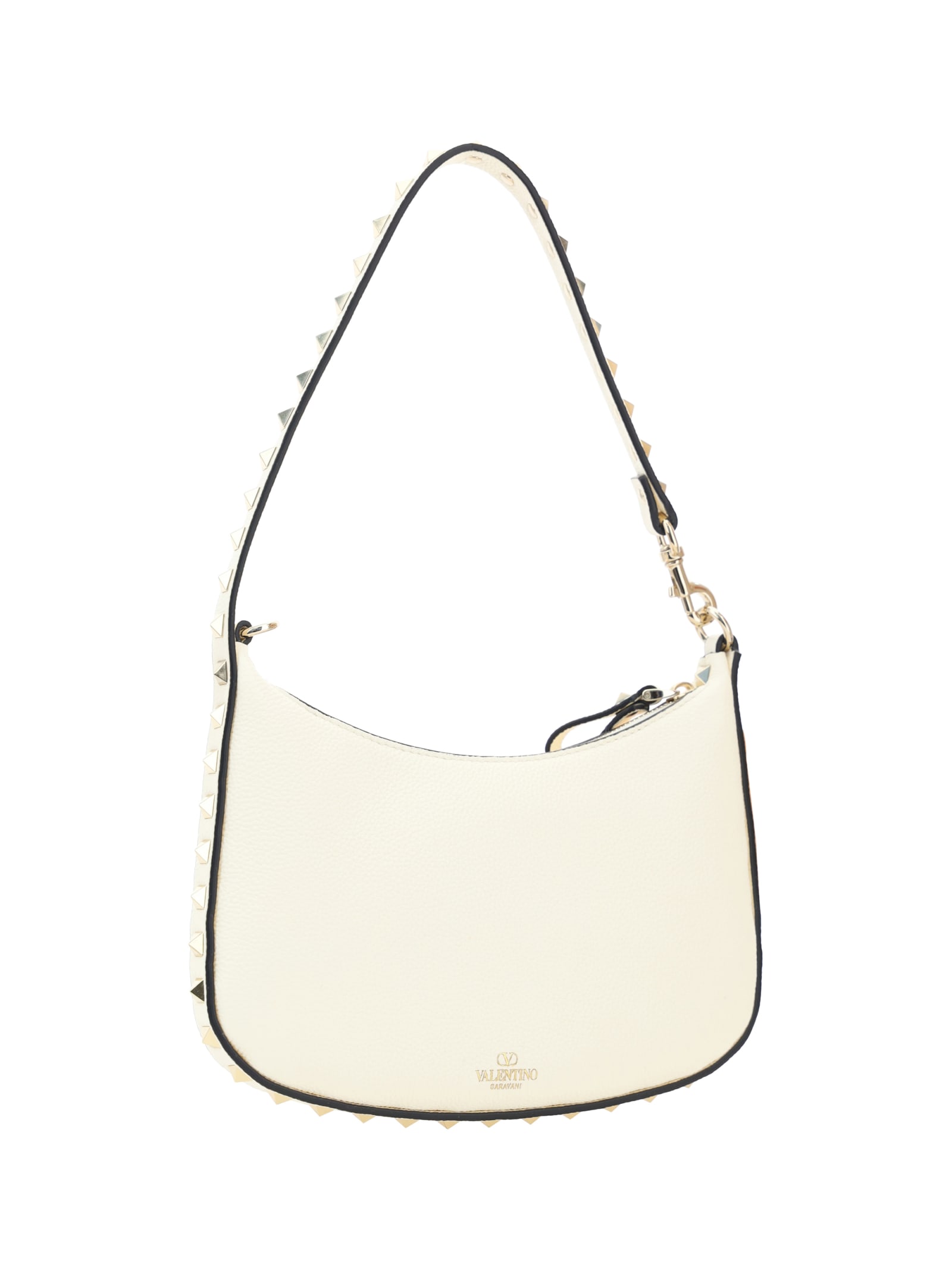 Shop Valentino Mini Rockstud Shoulder Bag In Bianco