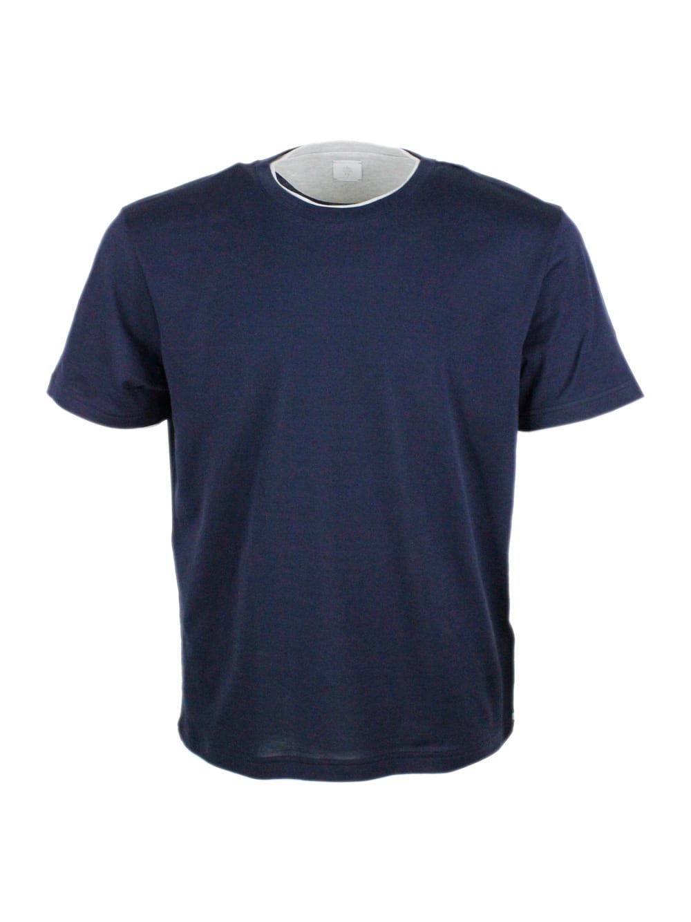 Eleventy T-shirt In Blu - Grigio Chiaro