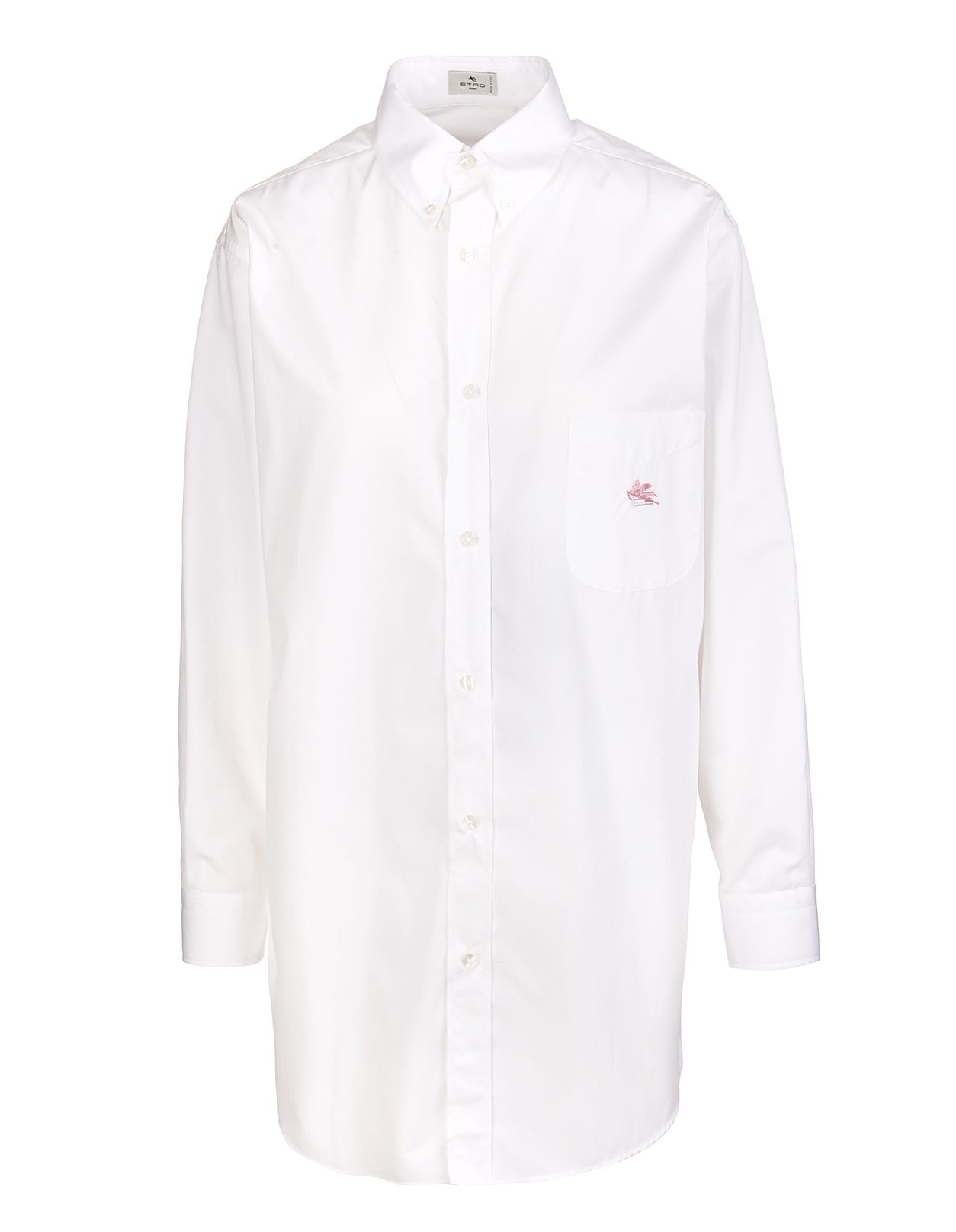 Etro Woman Ge01 White Shirt With Embroidered Pegasus