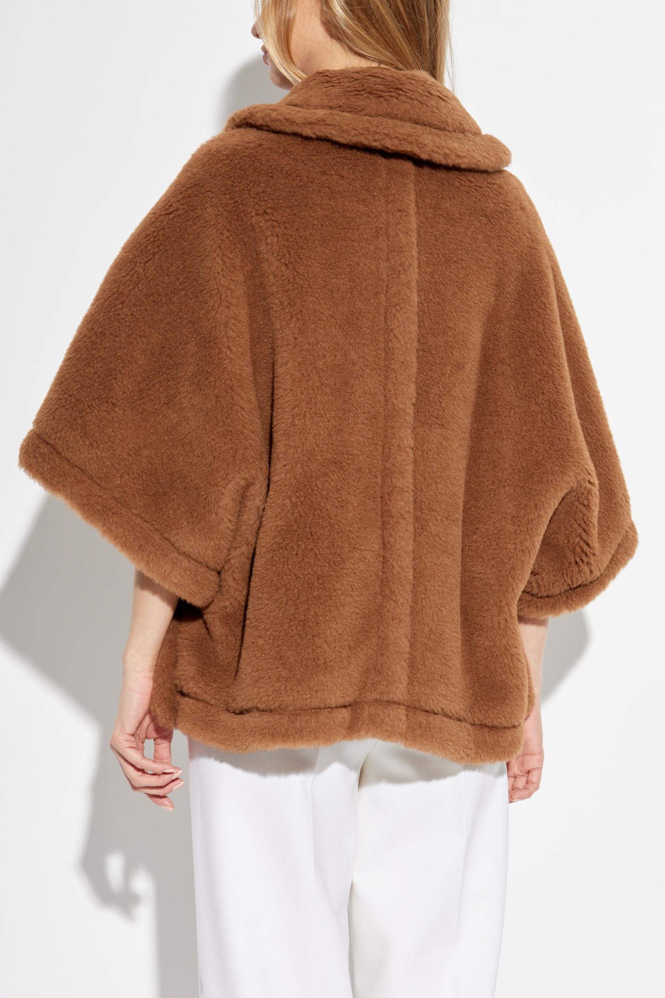 Max Mara Camel-coloured Cape In Teddy Fabric In Camel