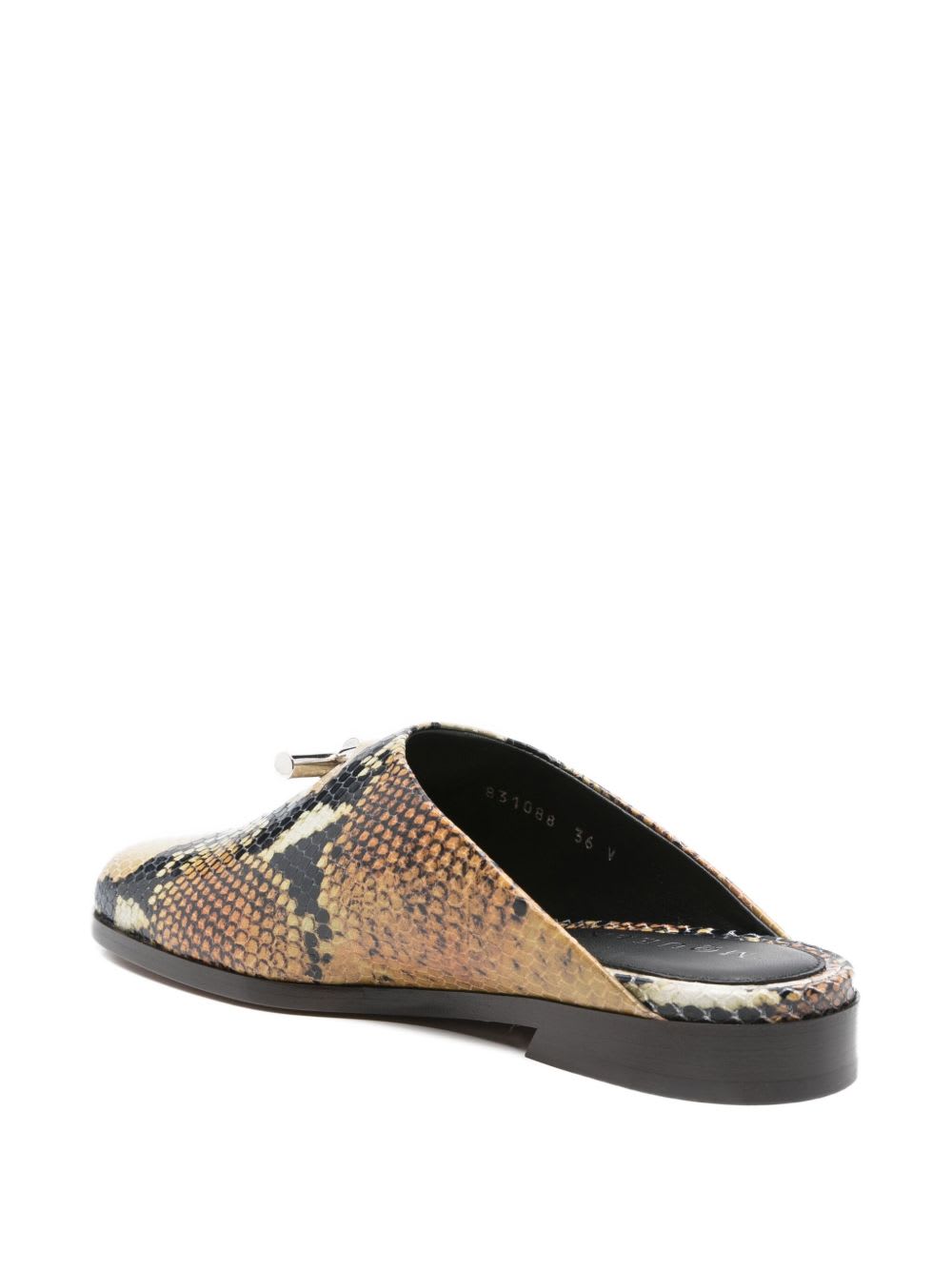 Alexander Mcqueen Alexander Mc Queen Leather Slippers In Animal Print
