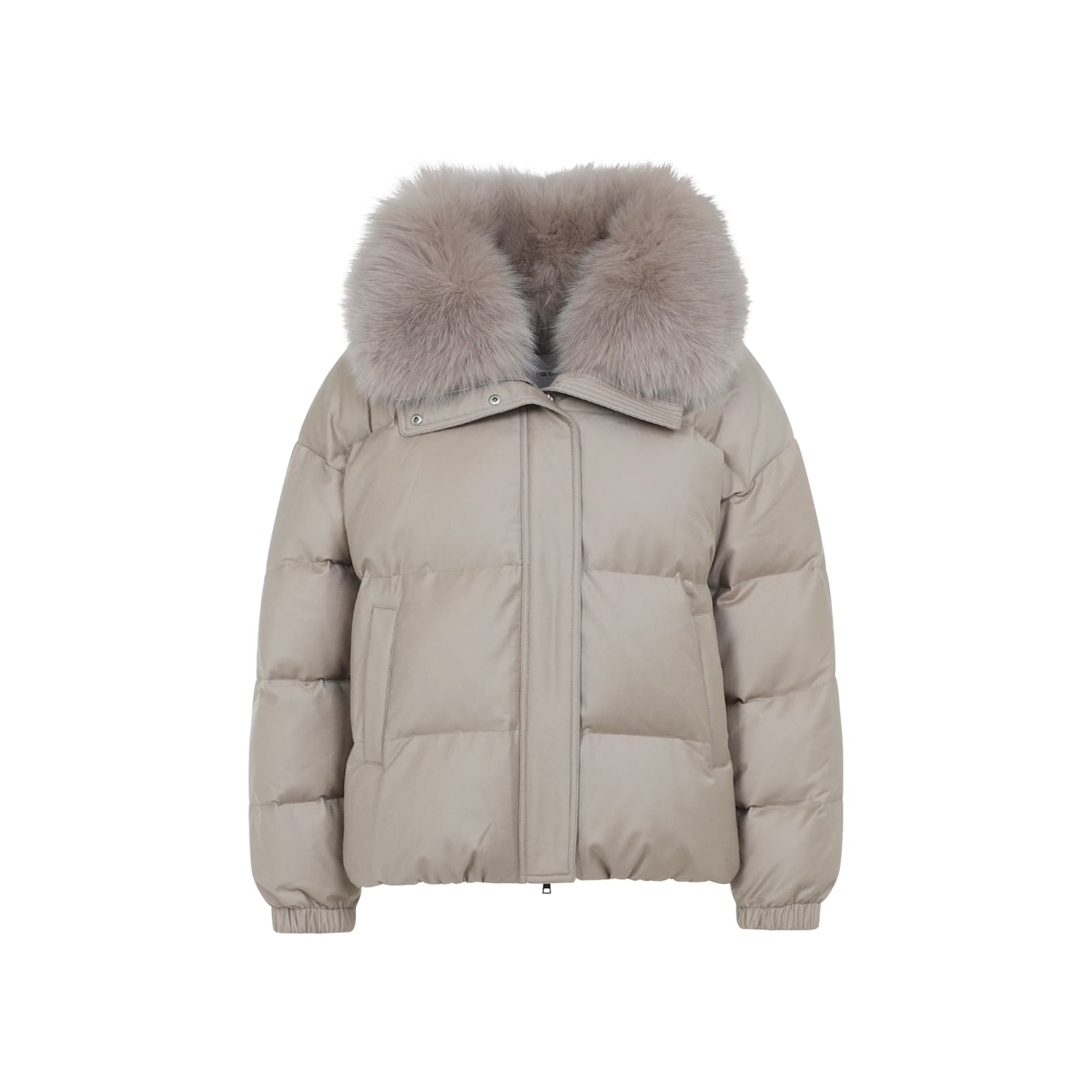 Yves Salomon Luxurious Puffer Jacket With Faux Fur Collar In Black