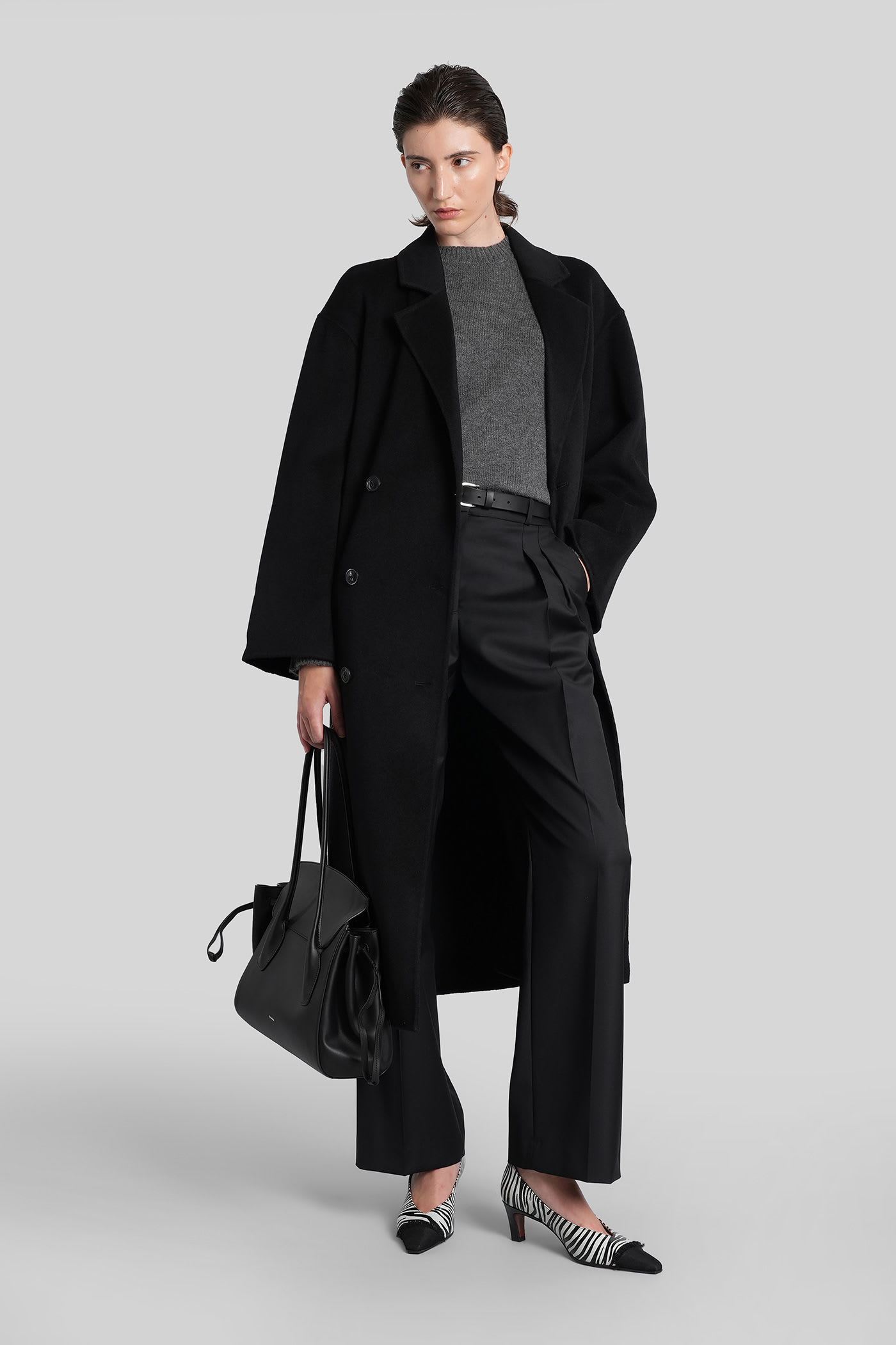 Loulou Studio Baltra Lds Knitwear In Grey Cashmere In Gray